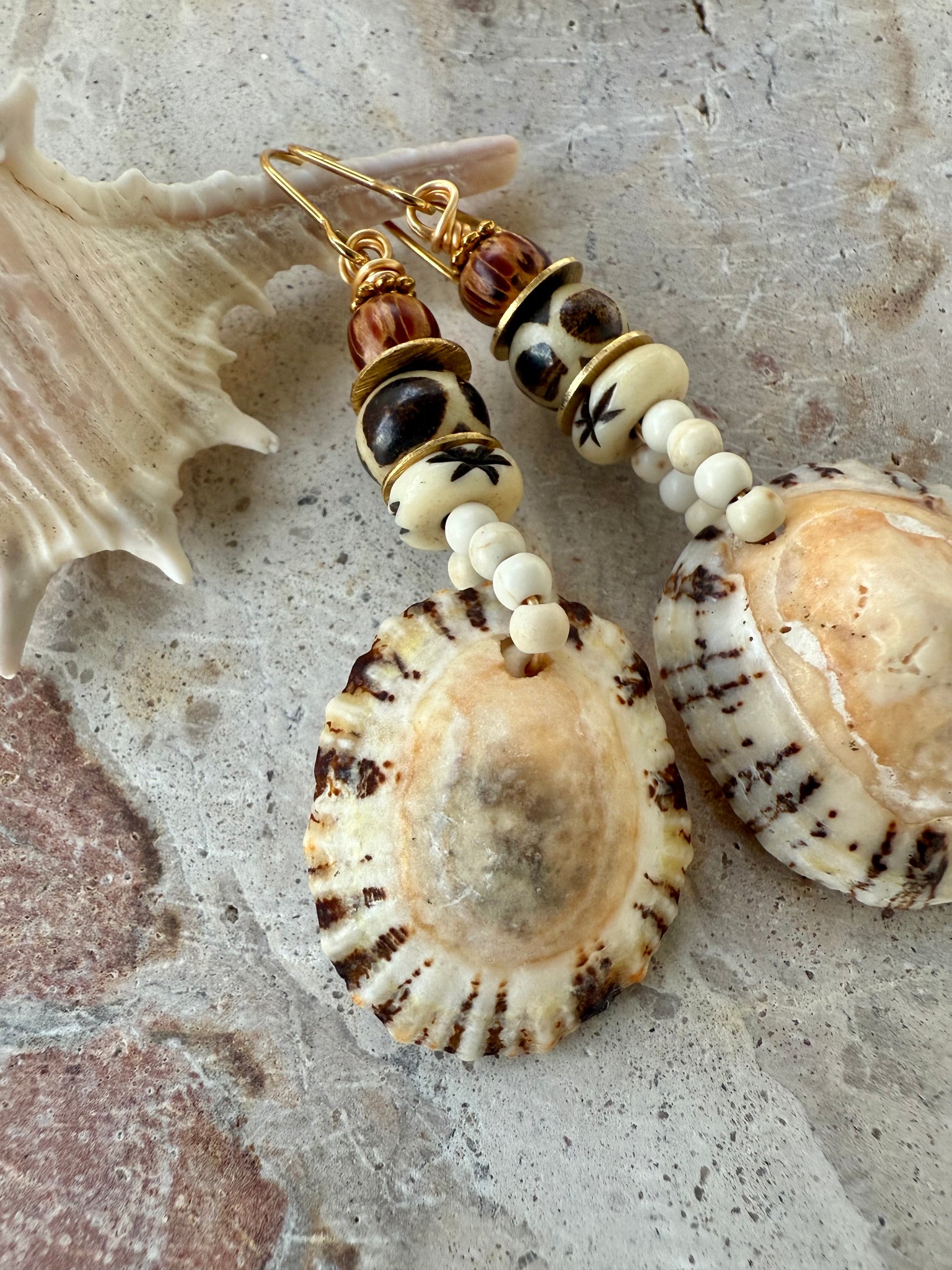 Sun-kissed Shell Dangle Earrings