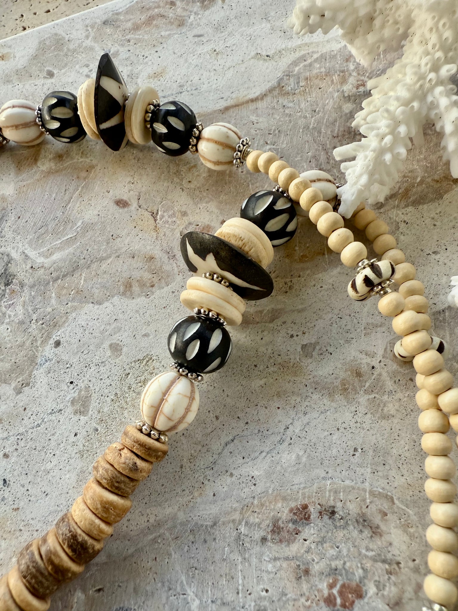 Coconut Beaded Shell Island Necklace
