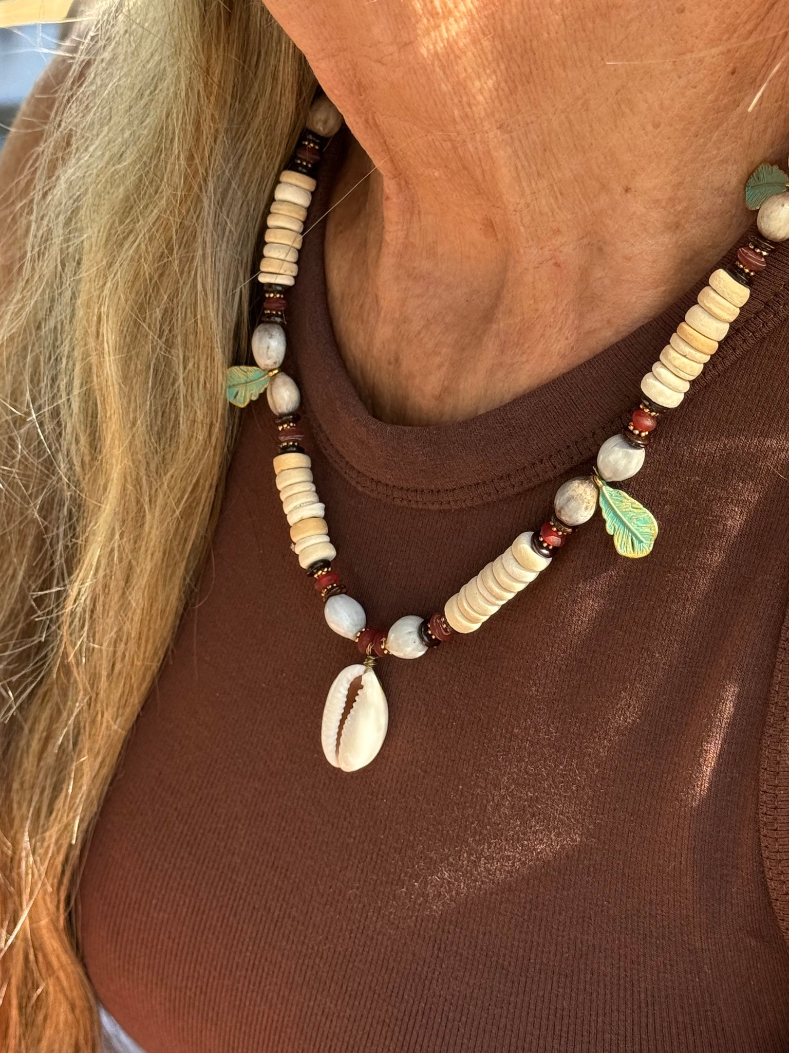 Coconut Cowrie Imfibinga Seed Necklace