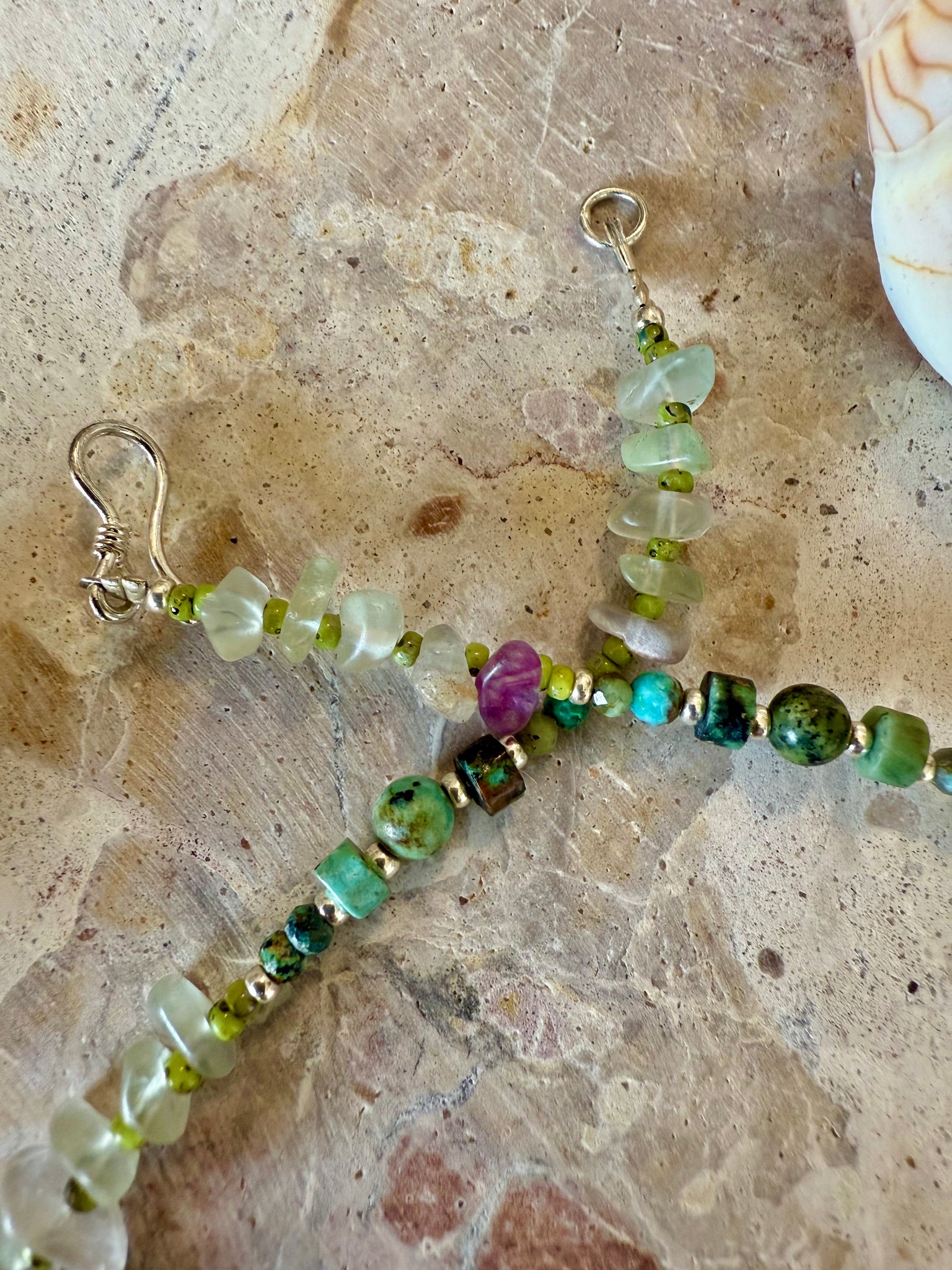 Turquoise Stone Beaded Pearl Necklace