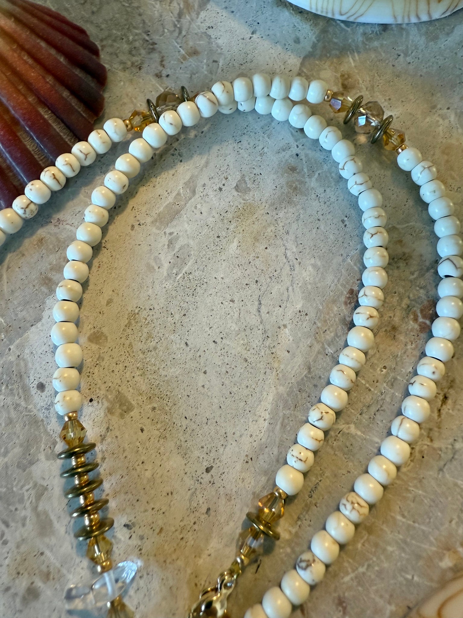 Crystal Pearl Stone Necklace