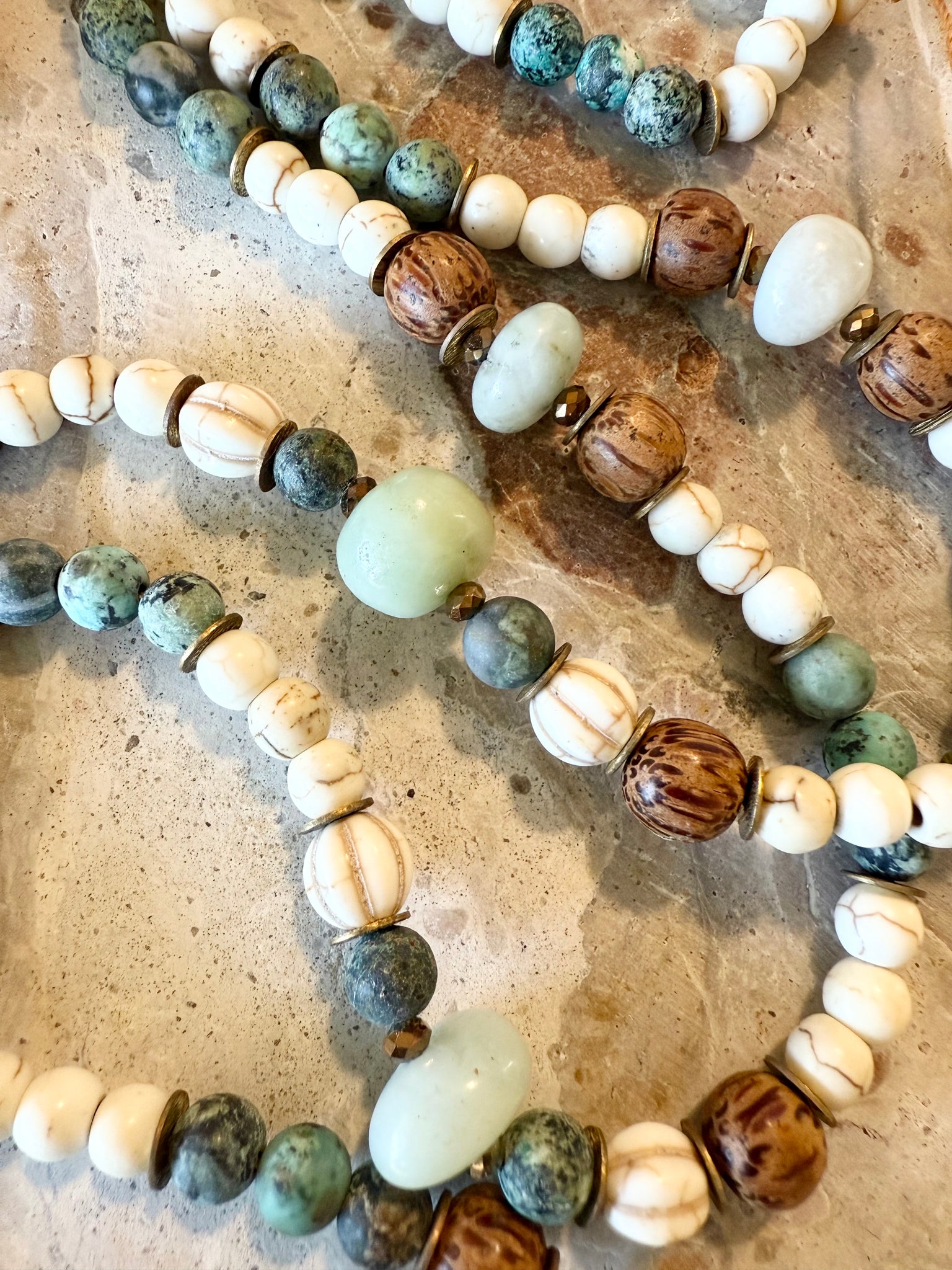 Turquoise Stone Shell Pendant Necklace