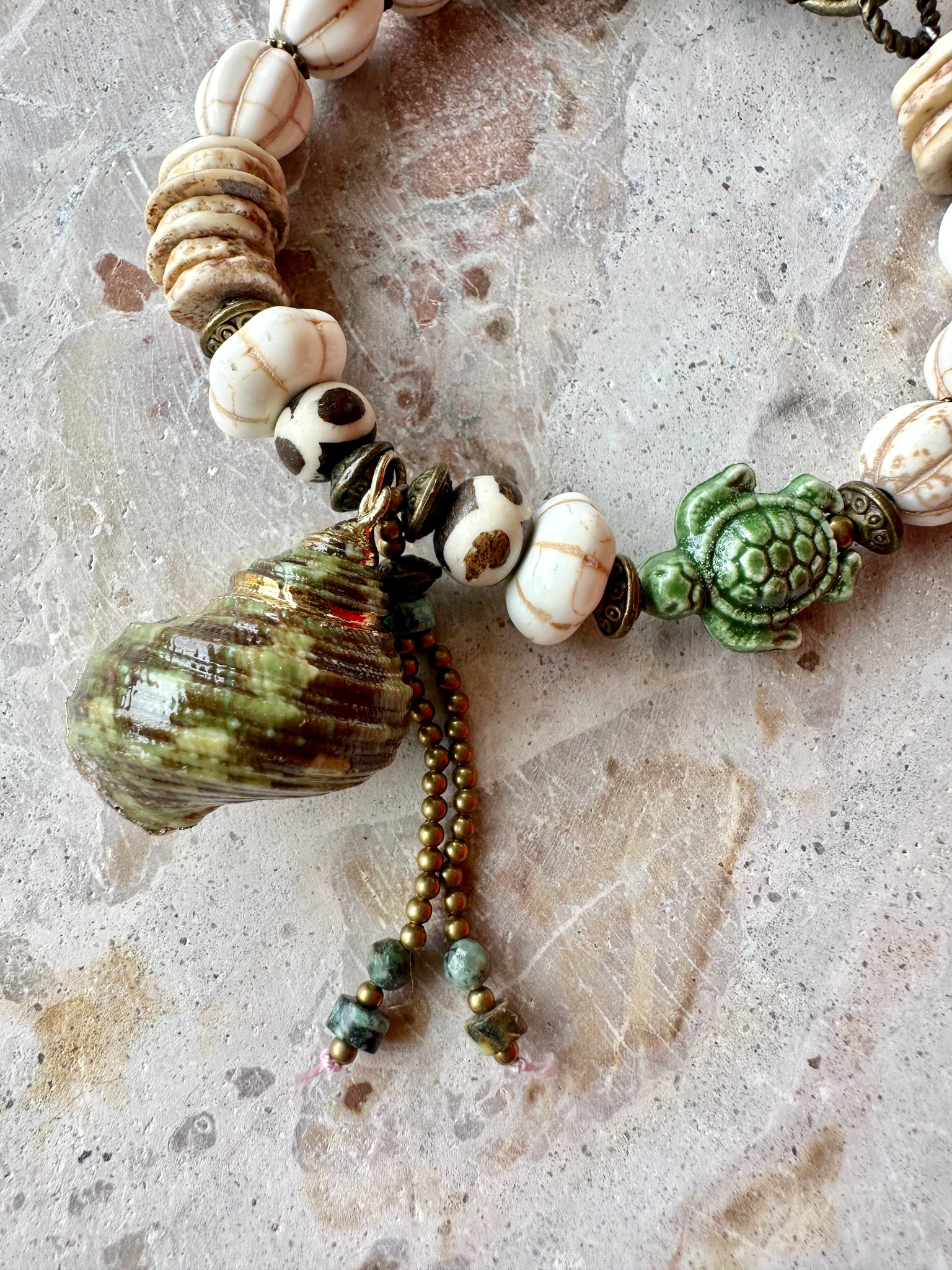 Shell Beaded Charm Bracelet