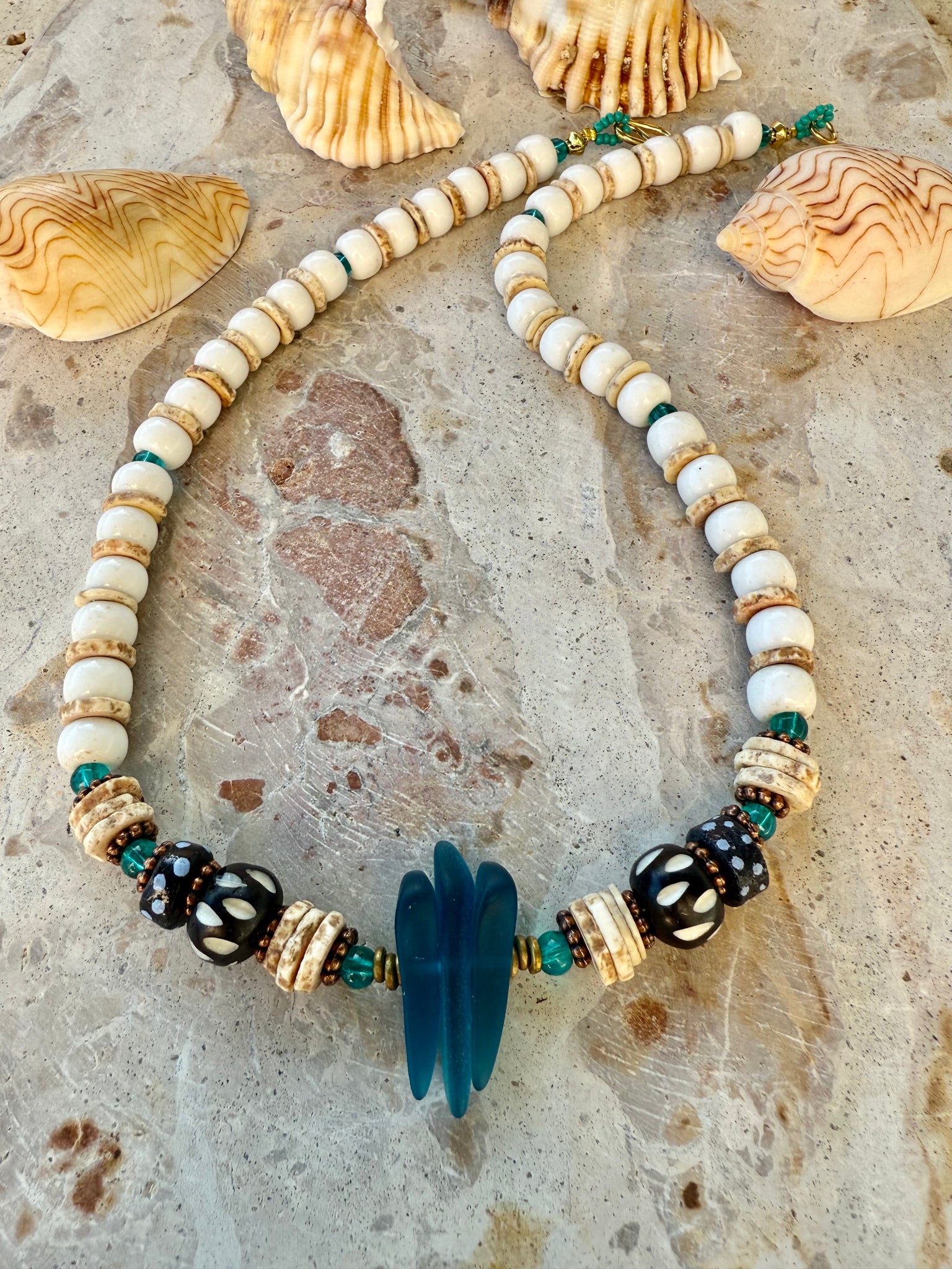African Ocean White Shell Necklace