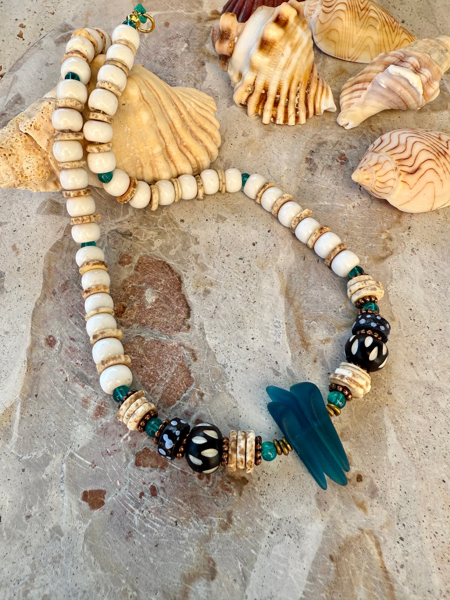 African Ocean White Shell Necklace