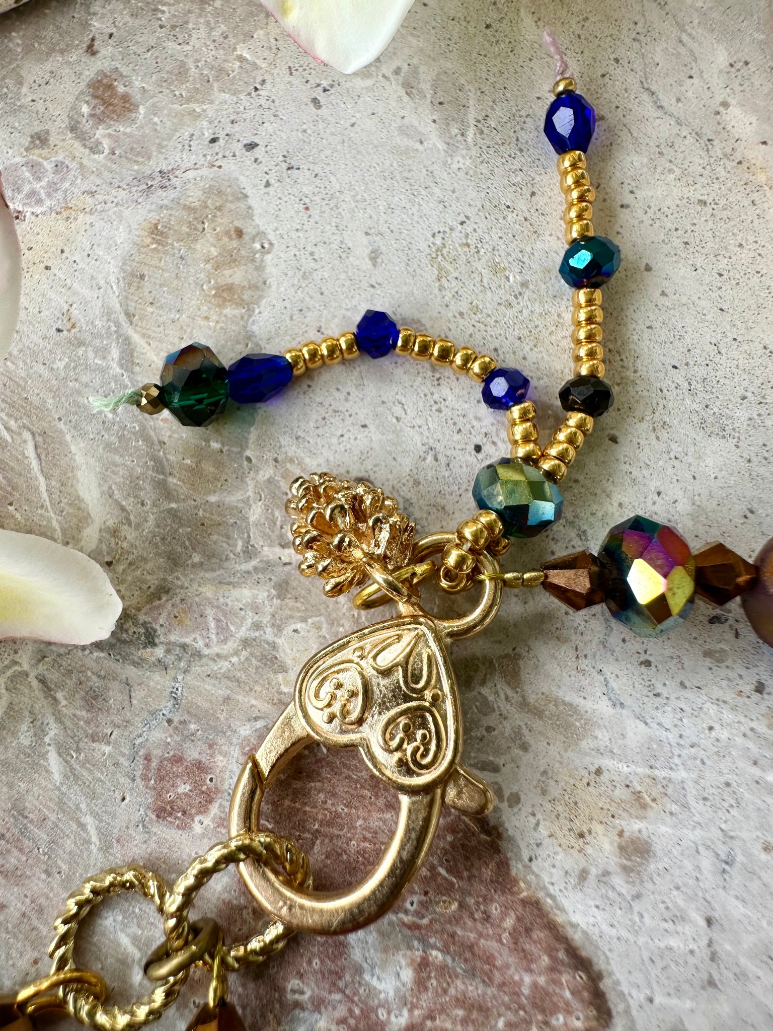 Vintage Blue Crystal Glass Bracelet