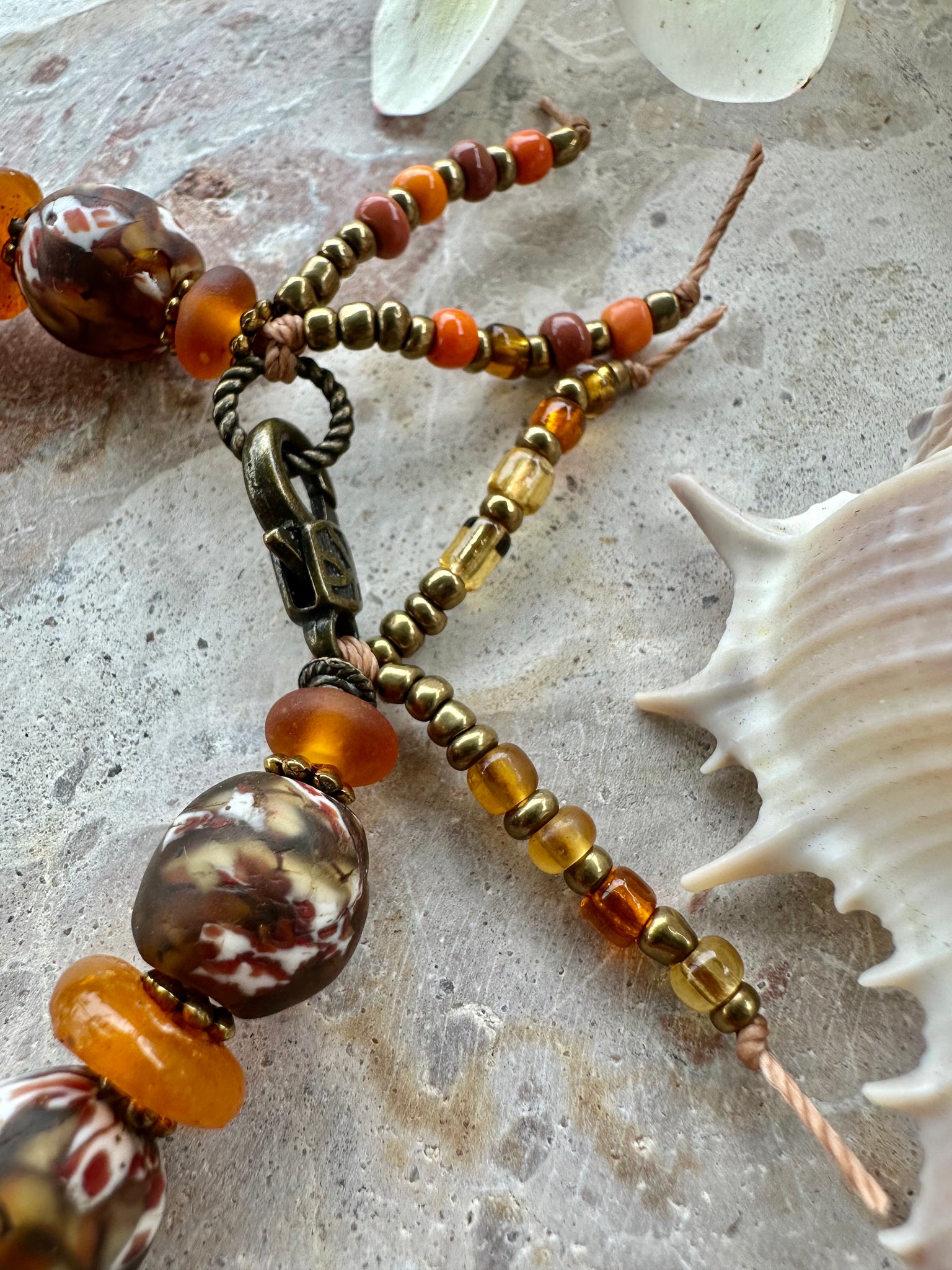 African Beaded Trade Bead Bracelet