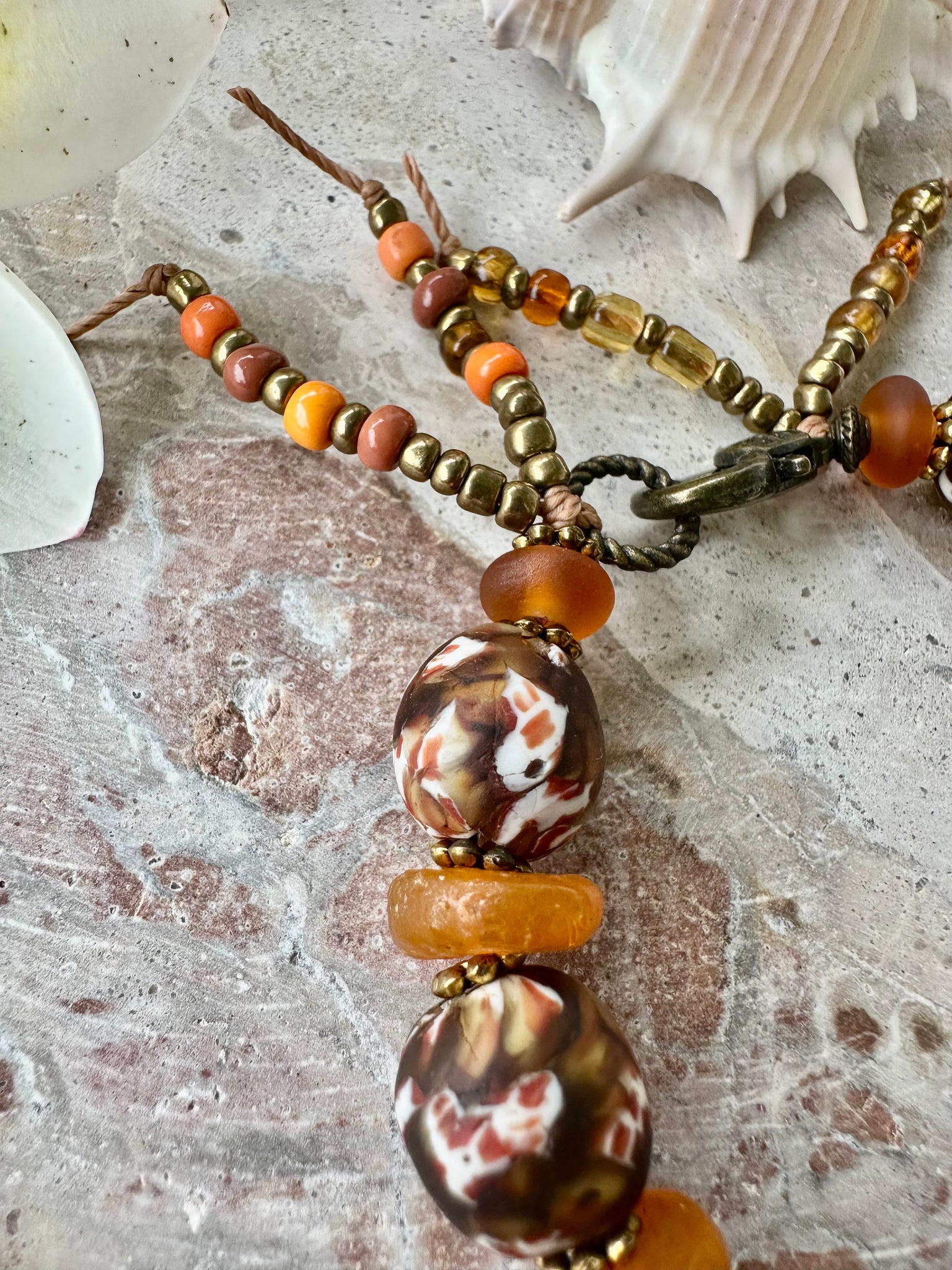 African Beaded Trade Bead Bracelet