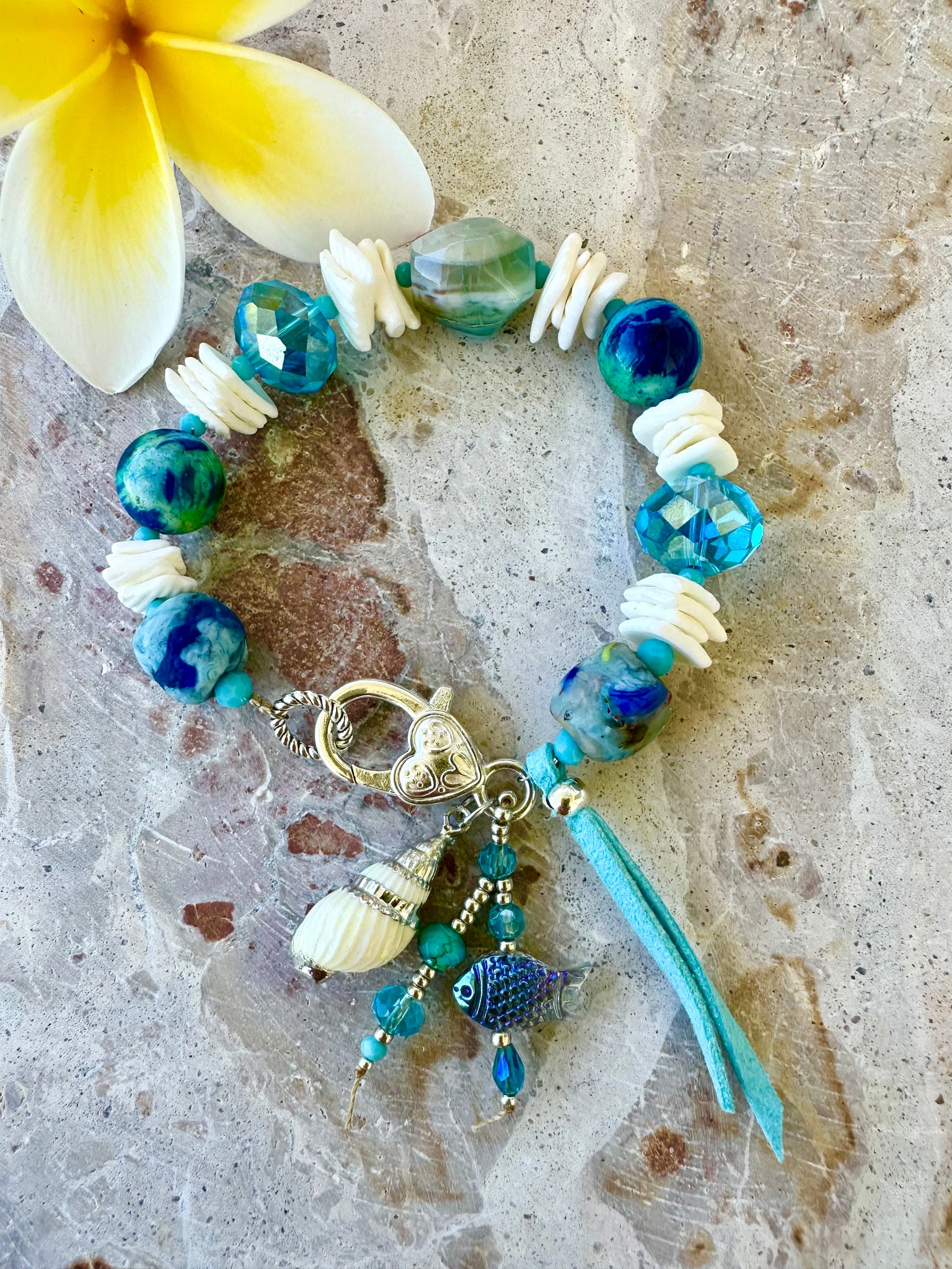 Beach Shell Stone Beaded Bracelet
