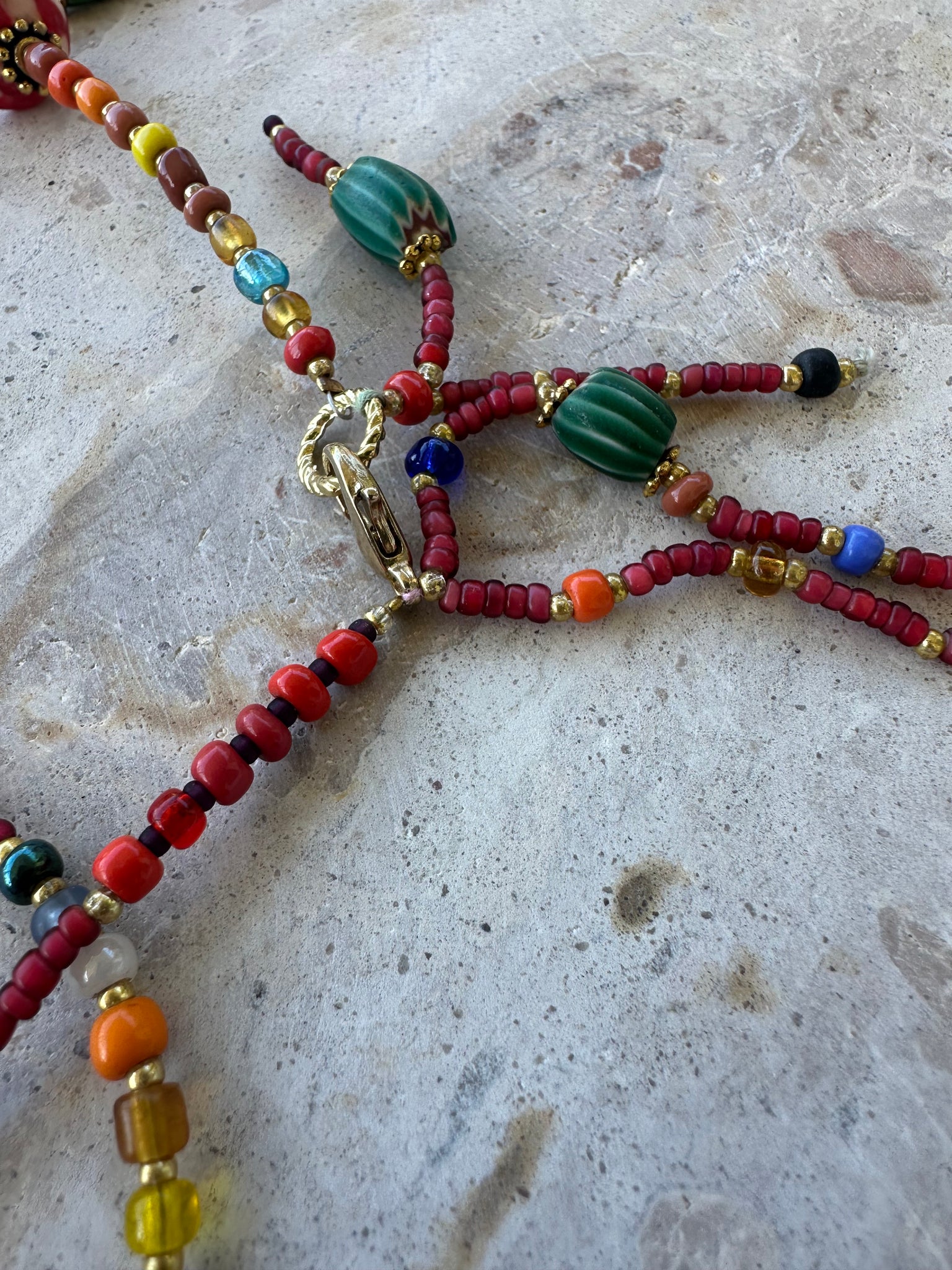 Red Seed Bead Necklace