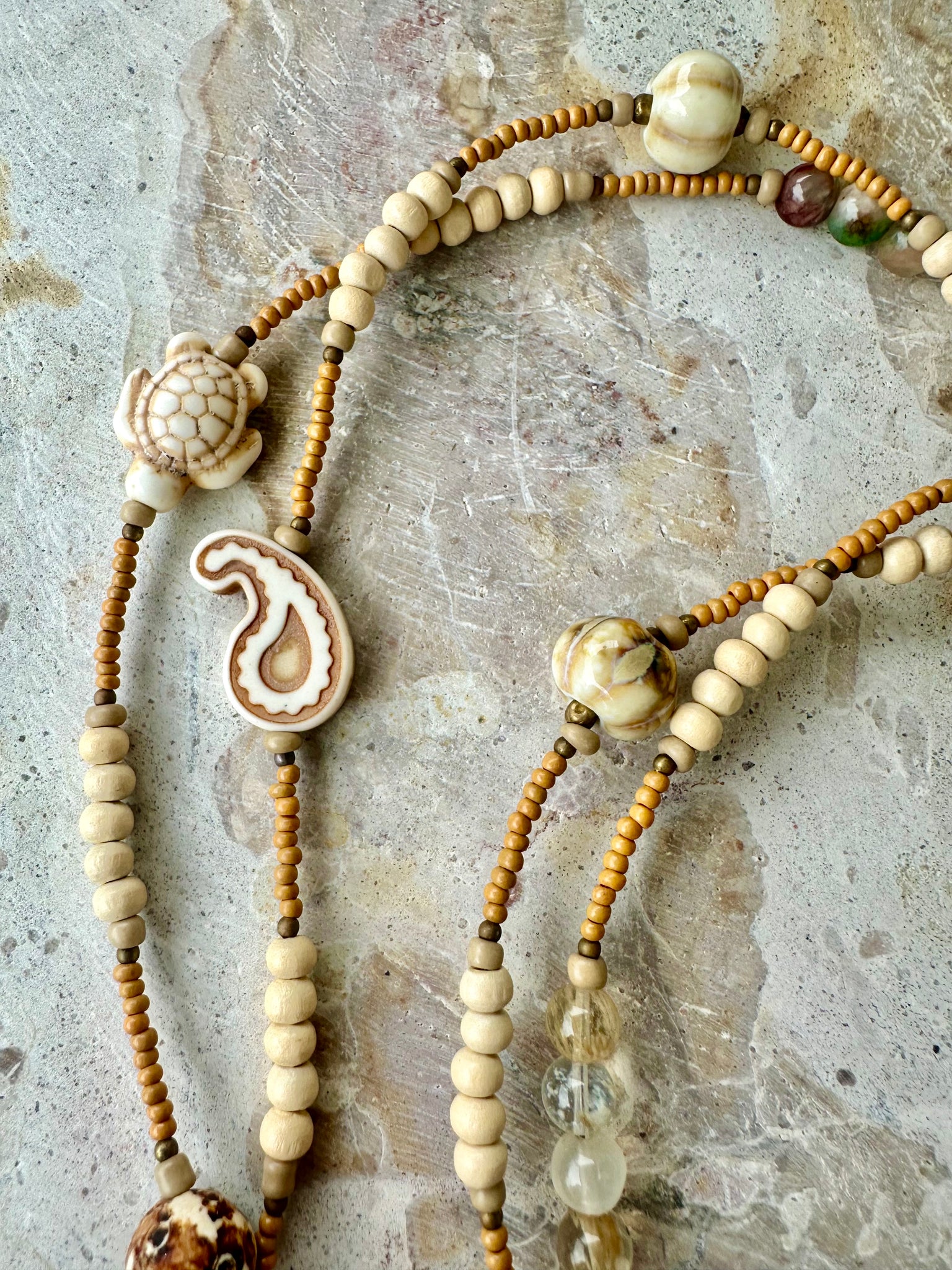 Sunkissed Charm Shell Beaded Necklace