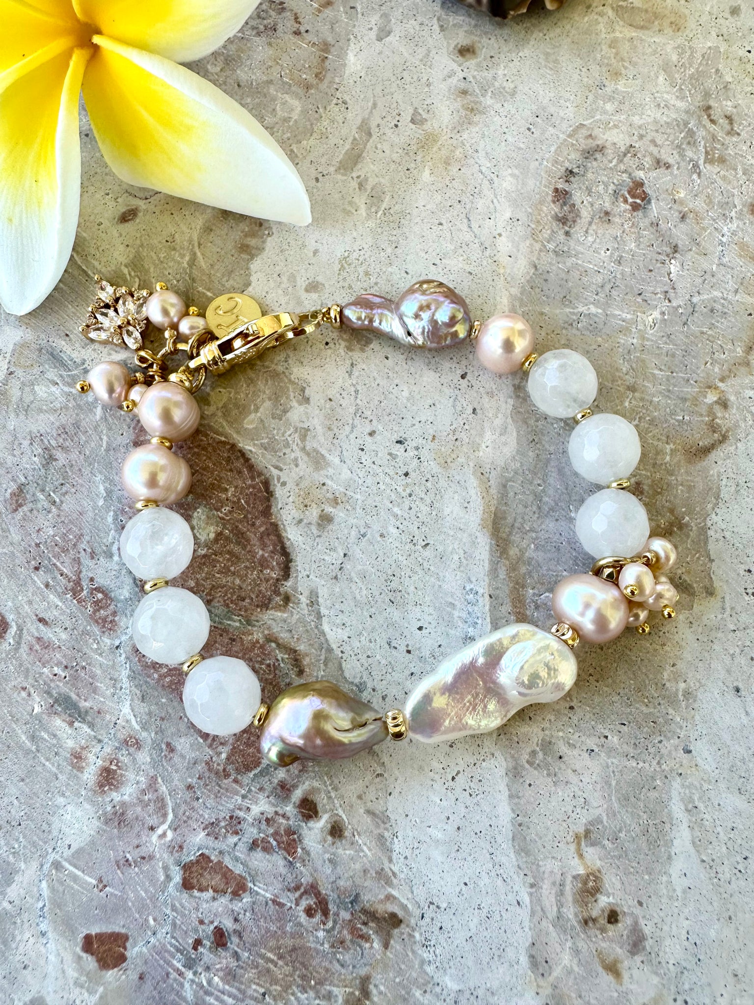 Lux Baroque Pearl Charm Bracelet