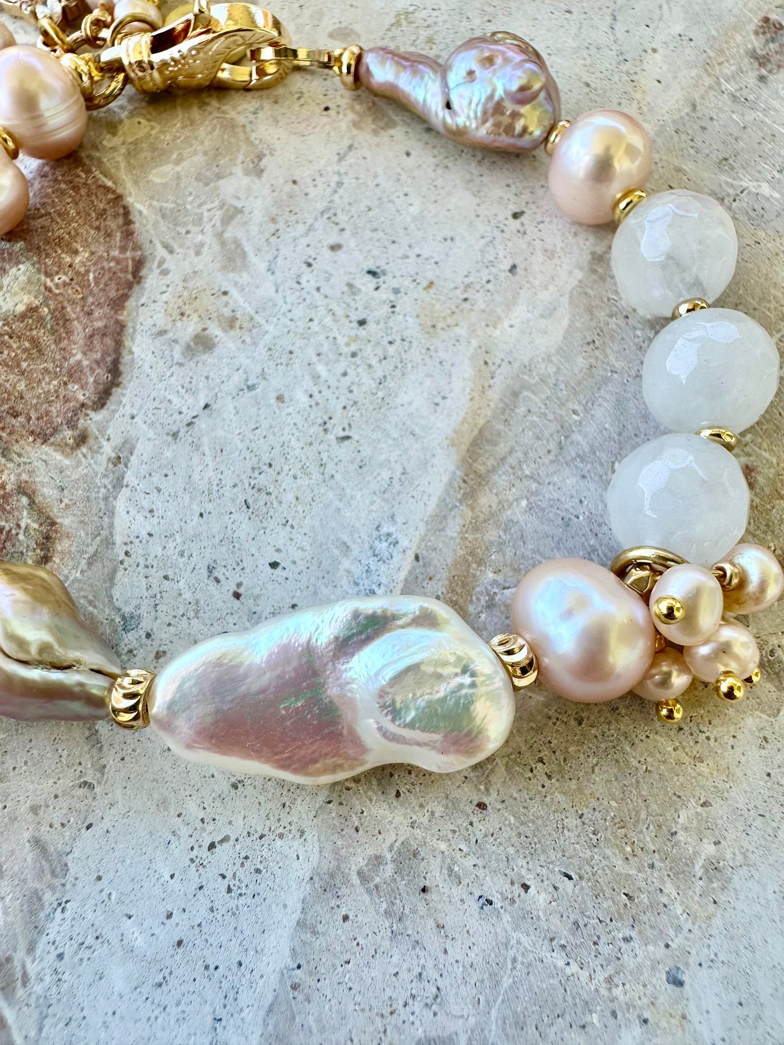 Lux Baroque Pearl Charm Bracelet