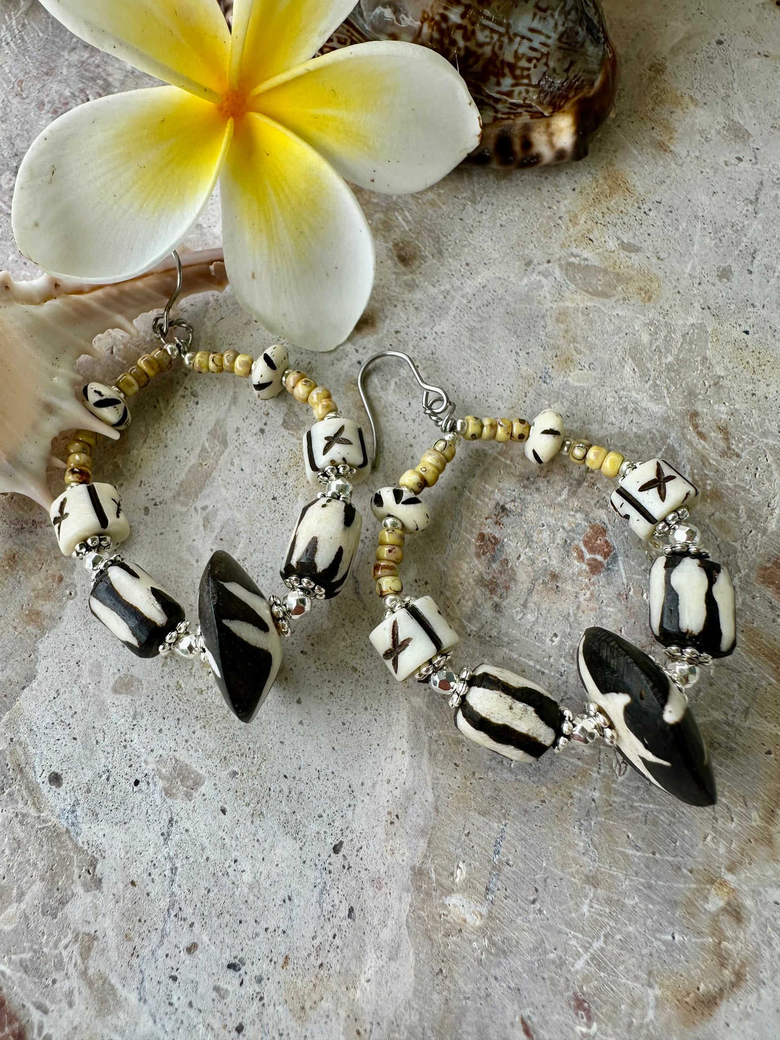 Zanzibar Islander Tribal Beaded Earrings