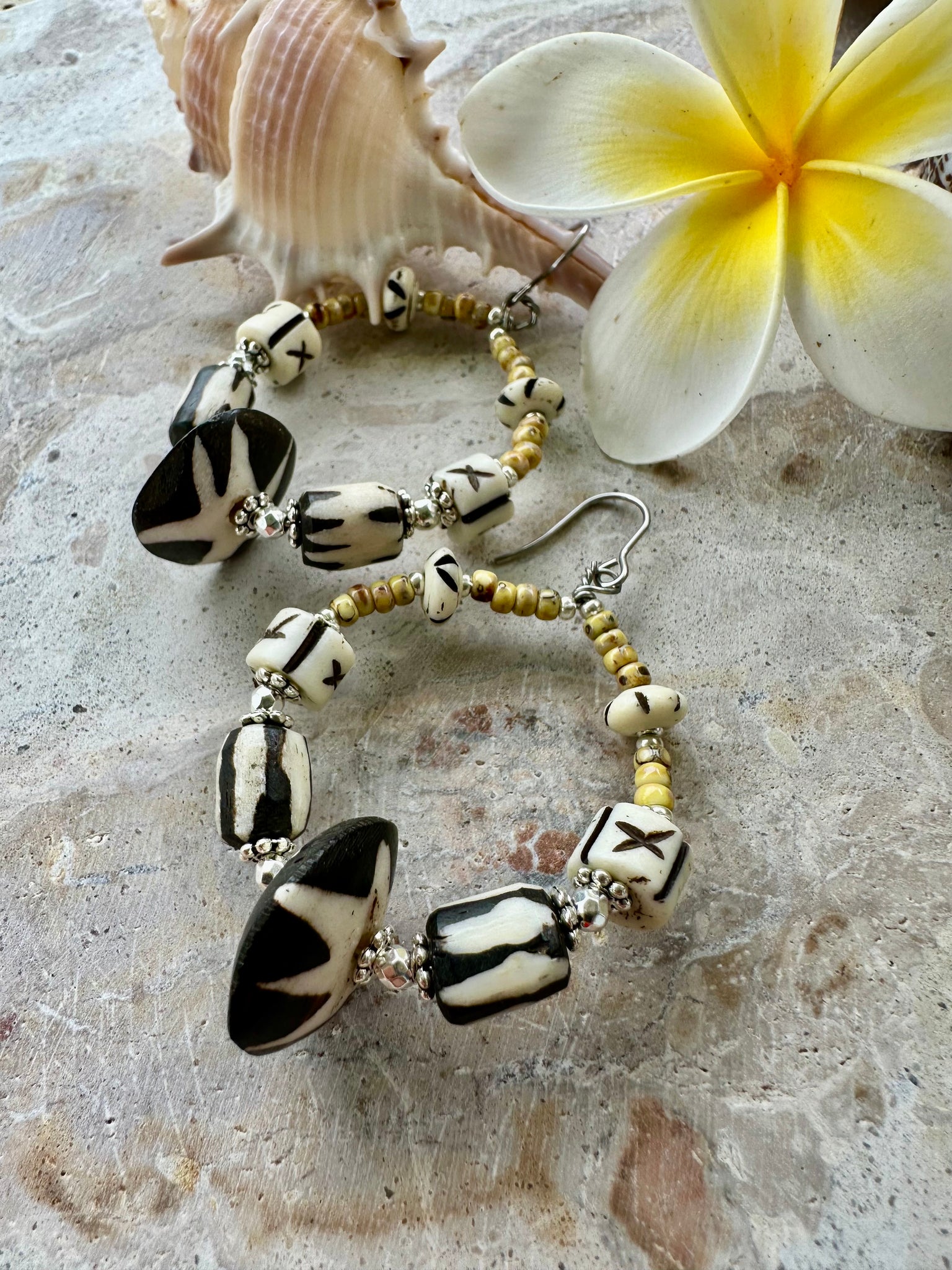 Zanzibar Islander Tribal Beaded Earrings