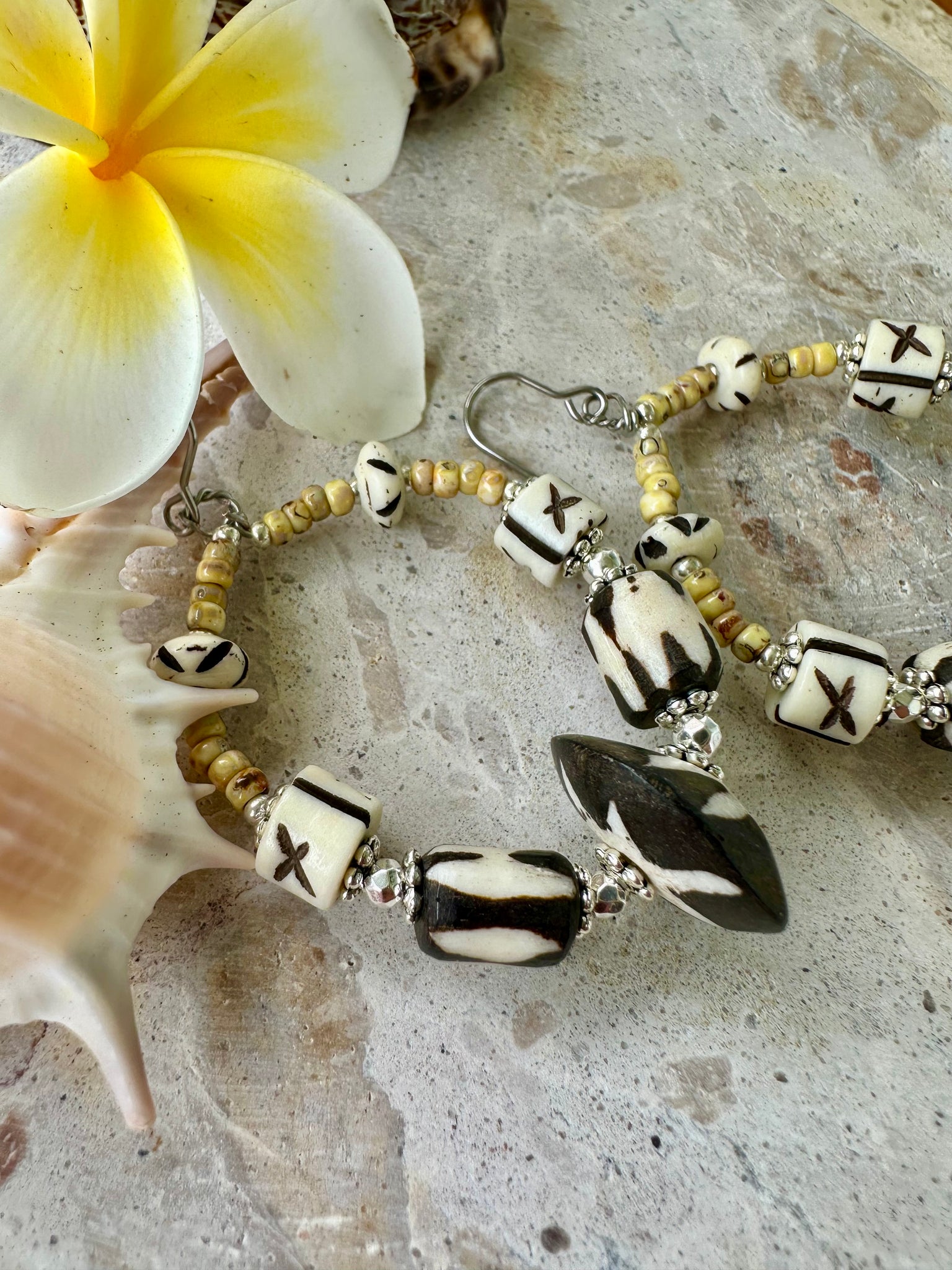 Zanzibar Islander Tribal Beaded Earrings