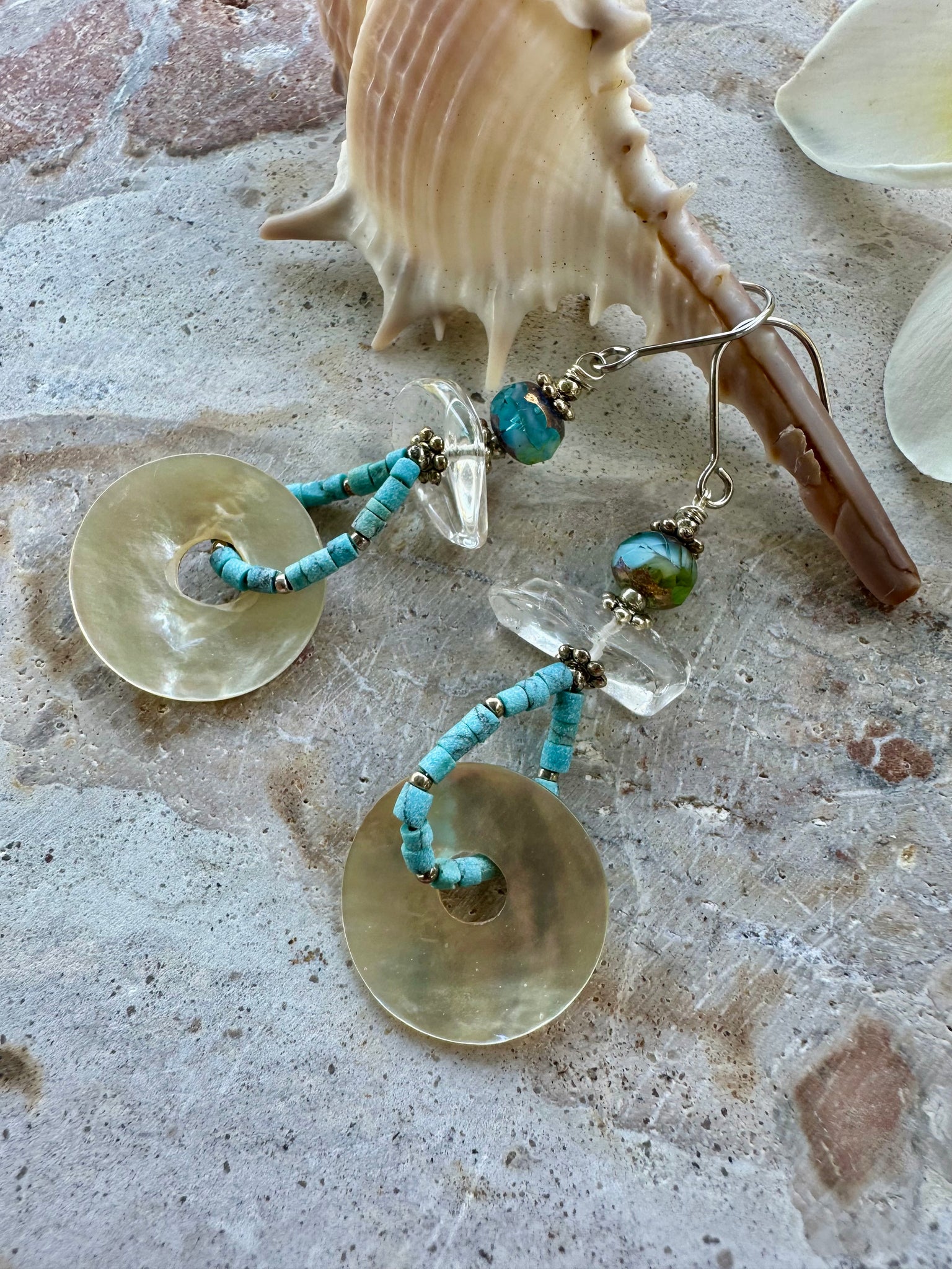 Turquoise Shell Earrings