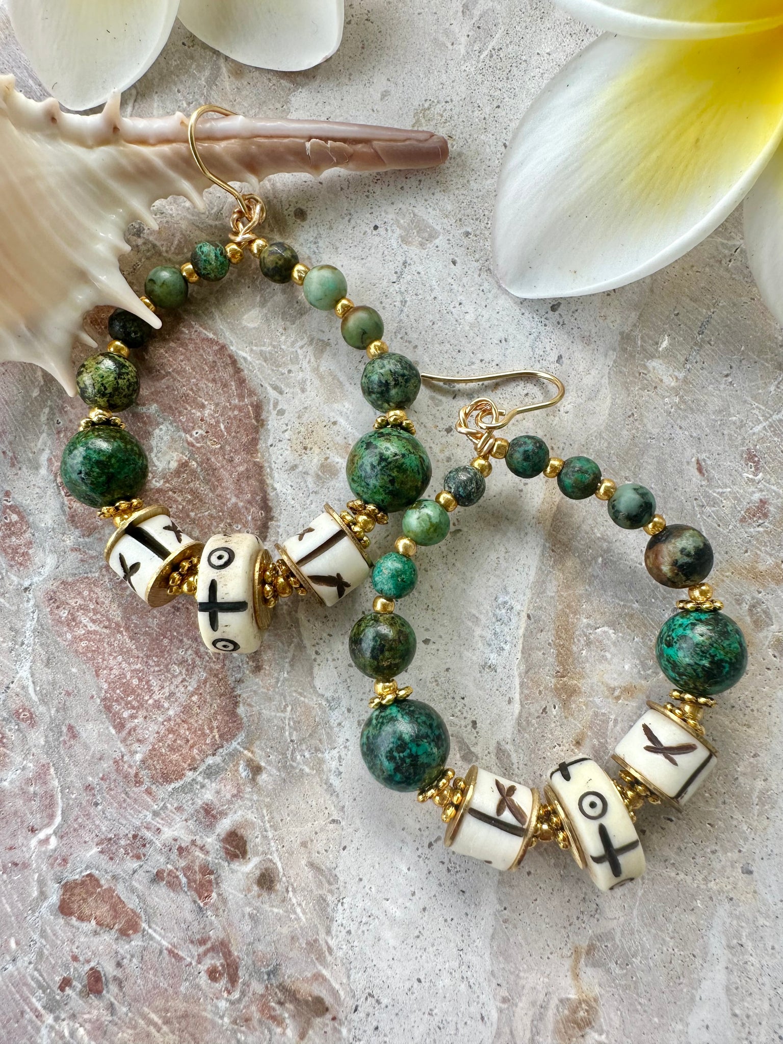 Bohemian Turquoise Stone Tribal Earrings