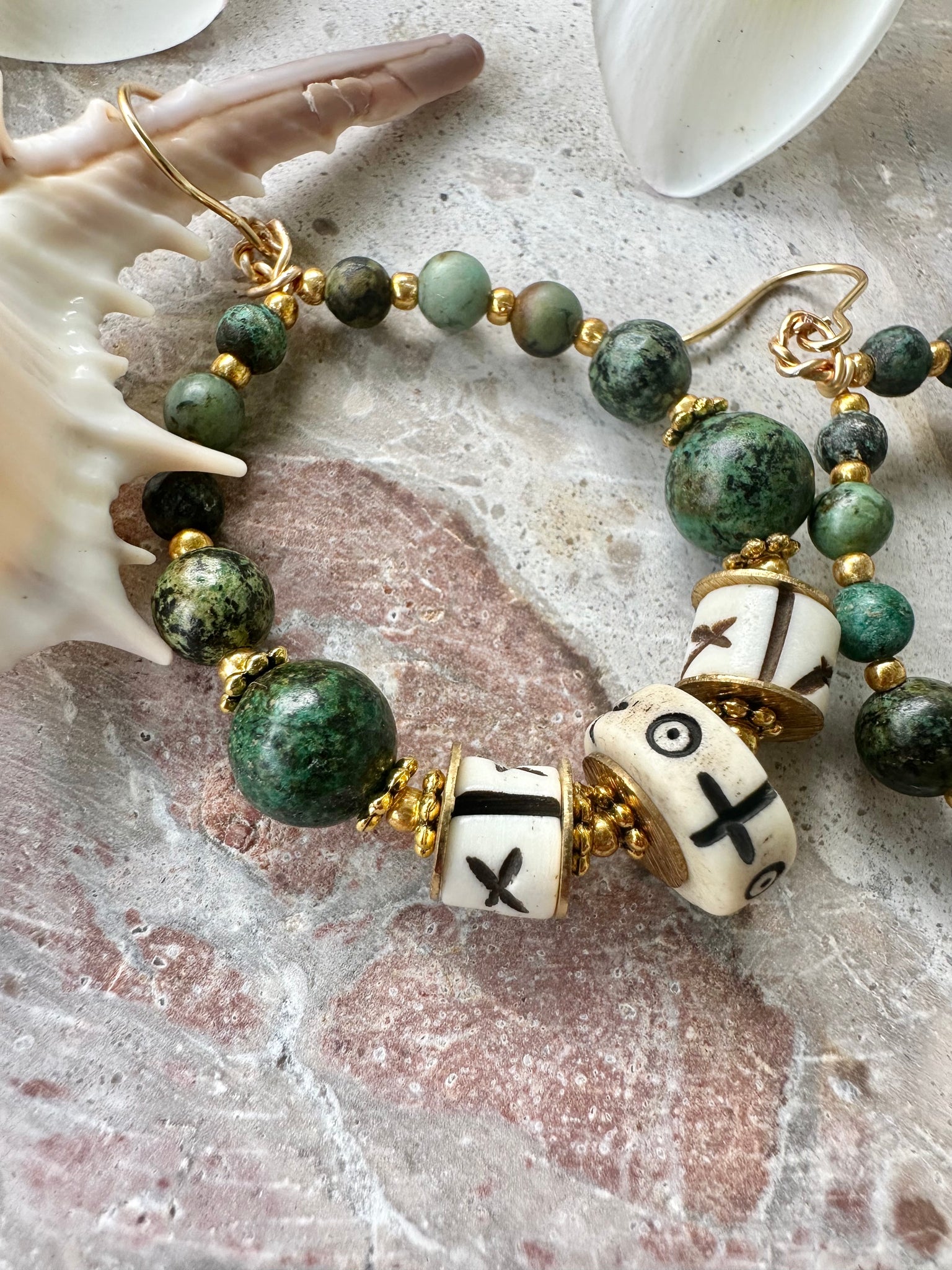 Bohemian Turquoise Stone Tribal Earrings