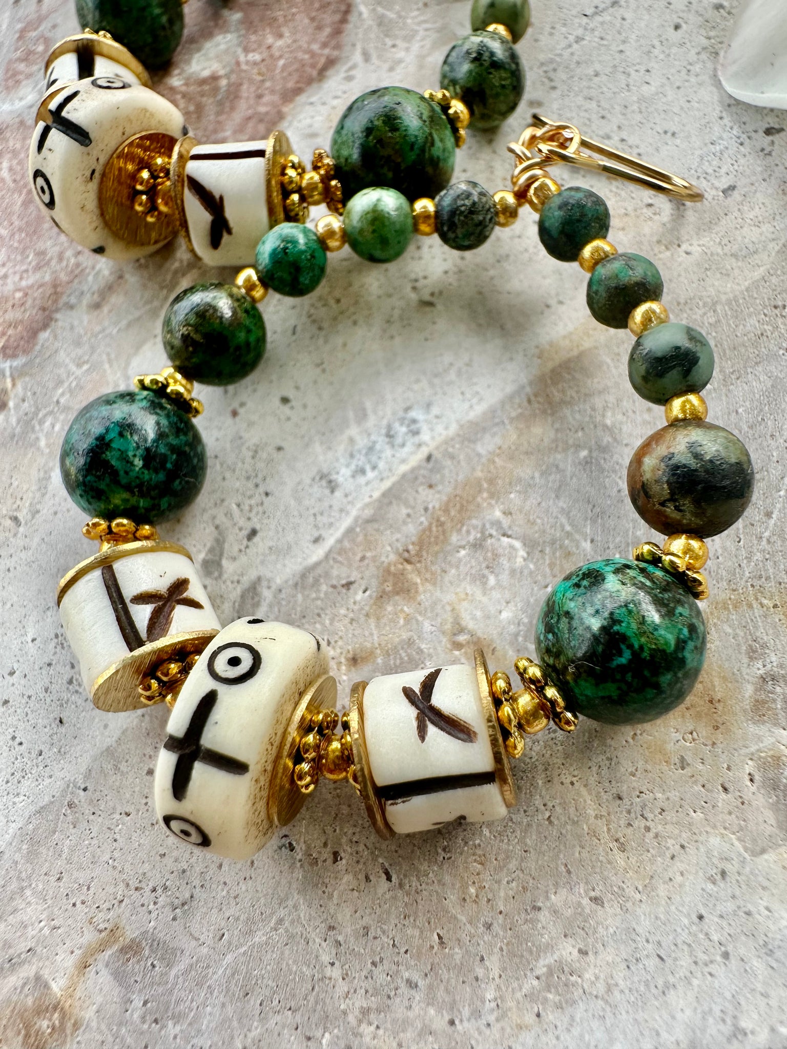 Bohemian Turquoise Stone Tribal Earrings