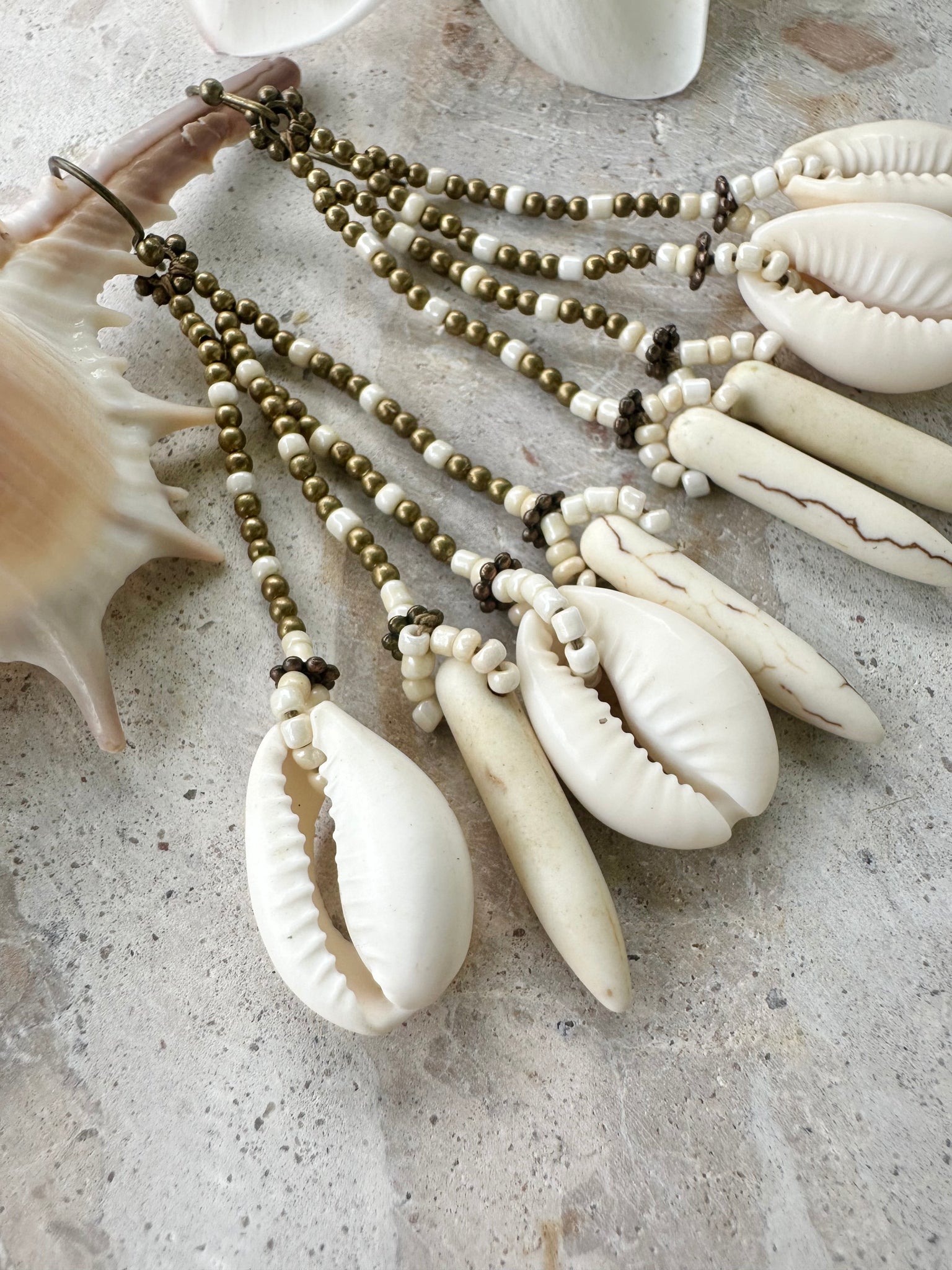Dangle Tribal Cowrie Shell Earrings