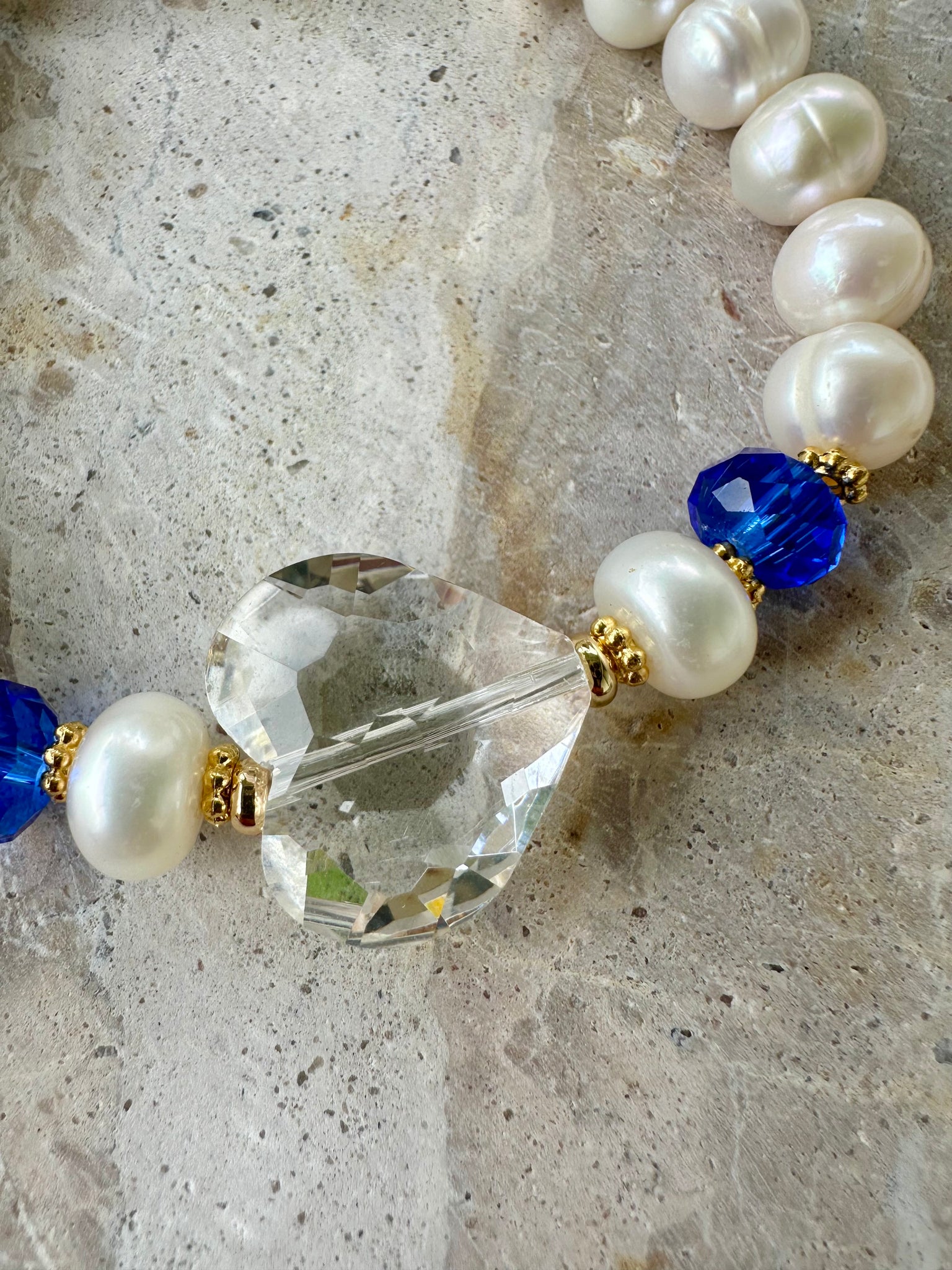 Crystal Charm Heart Pearl Bracelet
