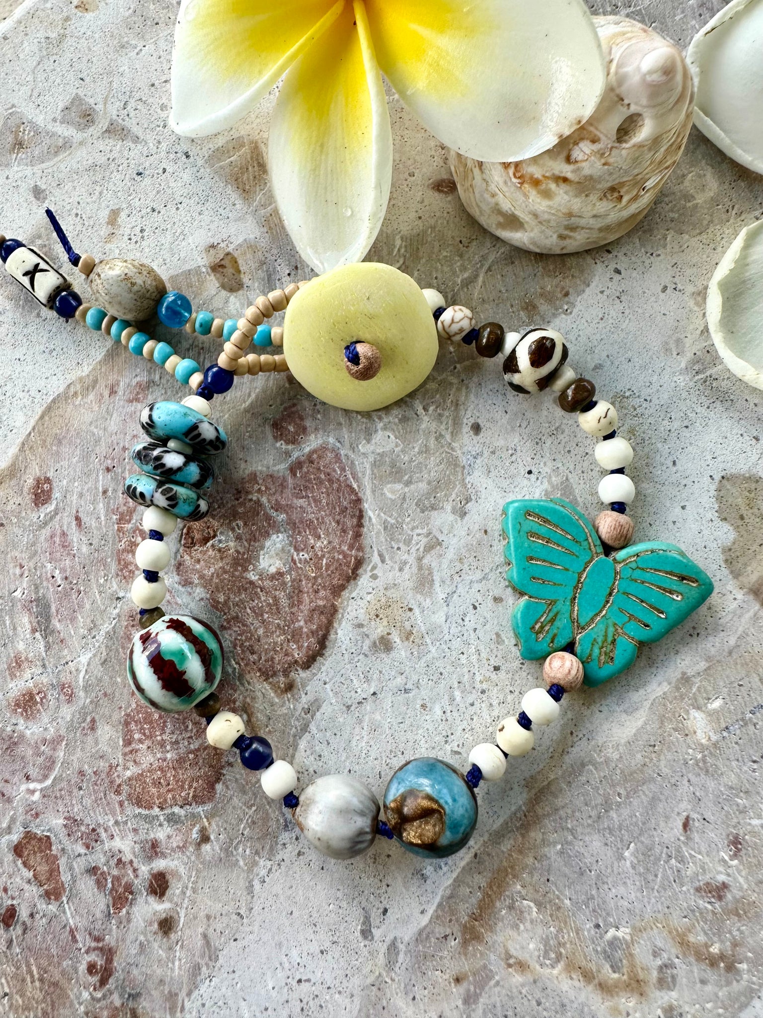 Island Butterfly Charm Boho Bracelet