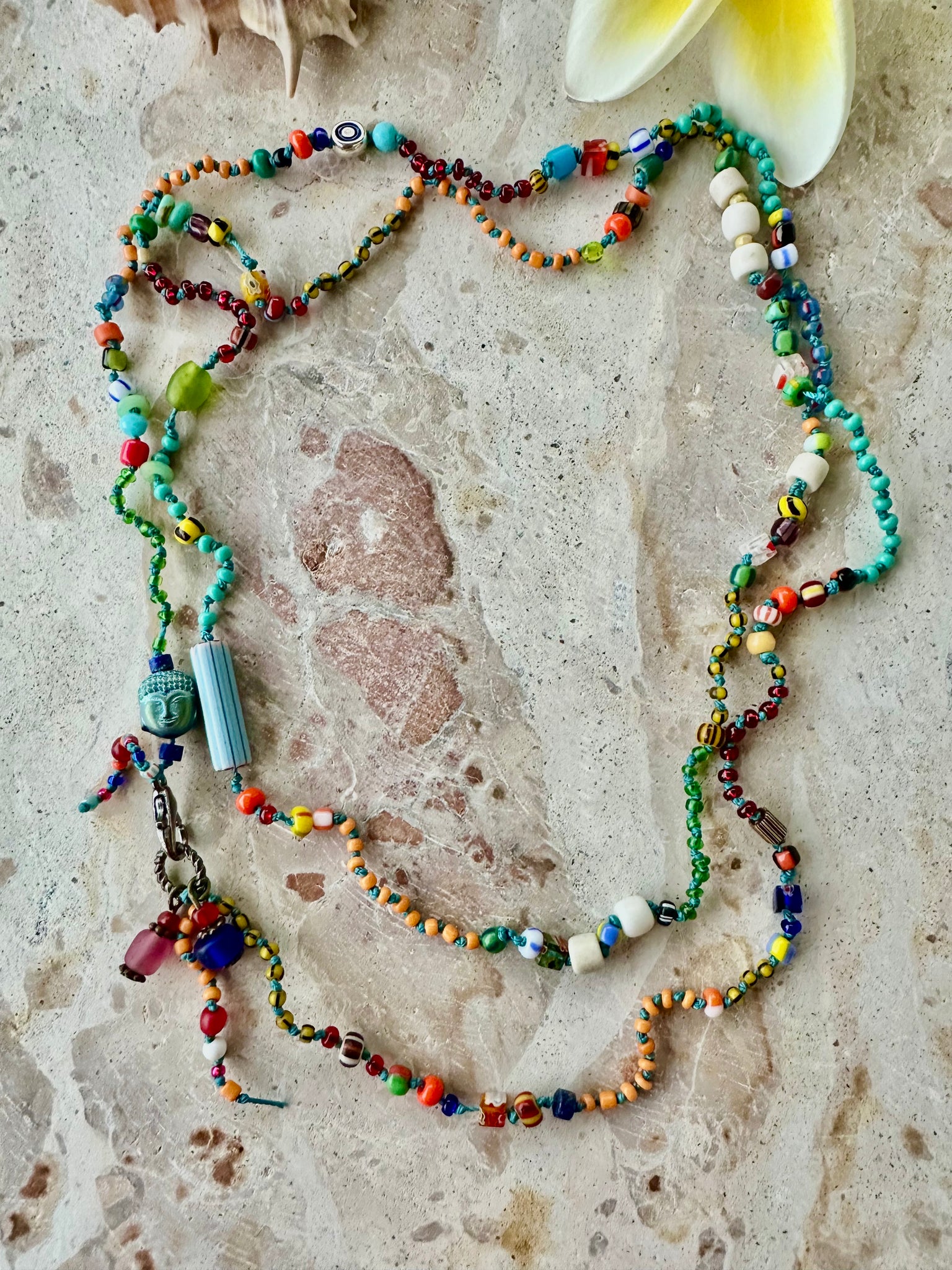 Vintage Seed Bead Knotted Necklace
