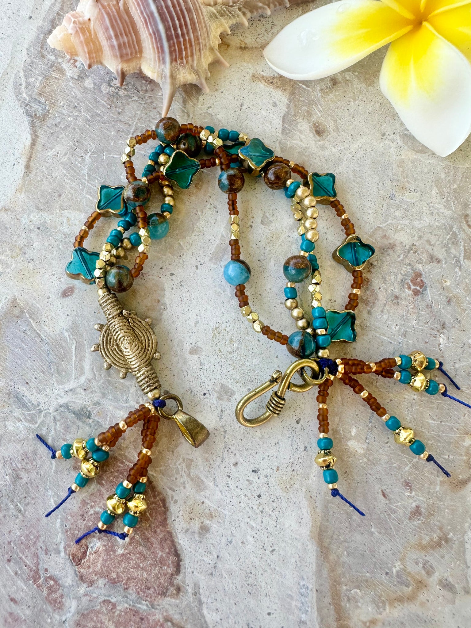 Marrakesh Beaded Boho Vintage Glass Bracelet