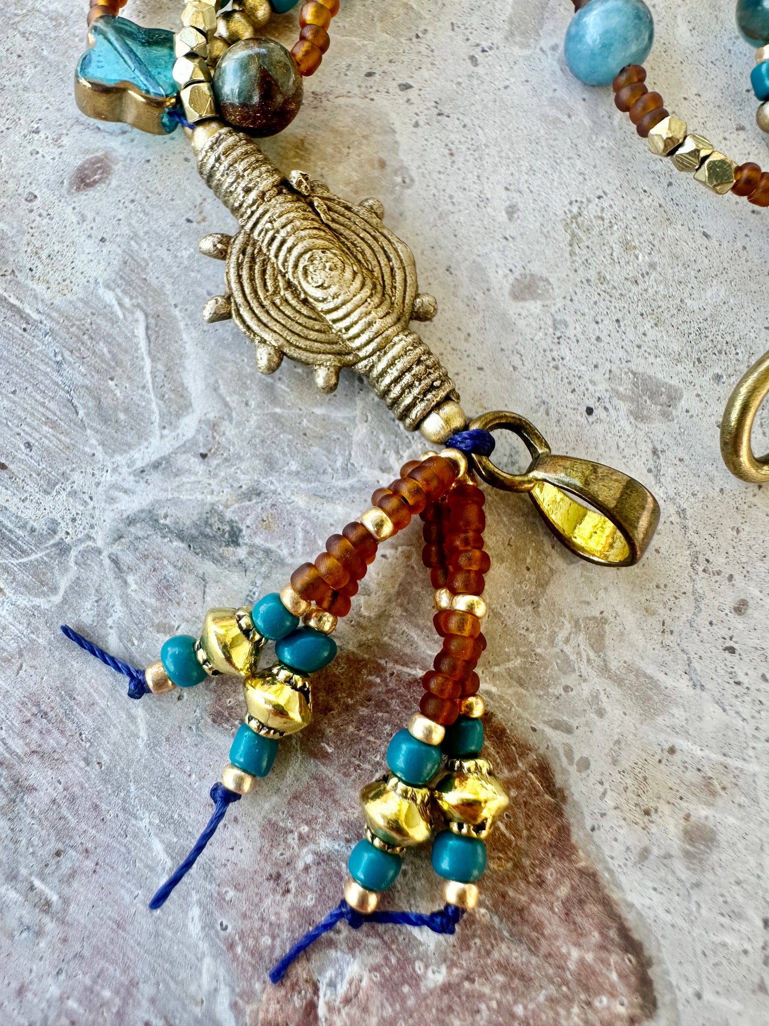 Marrakesh Beaded Boho Vintage Glass Bracelet