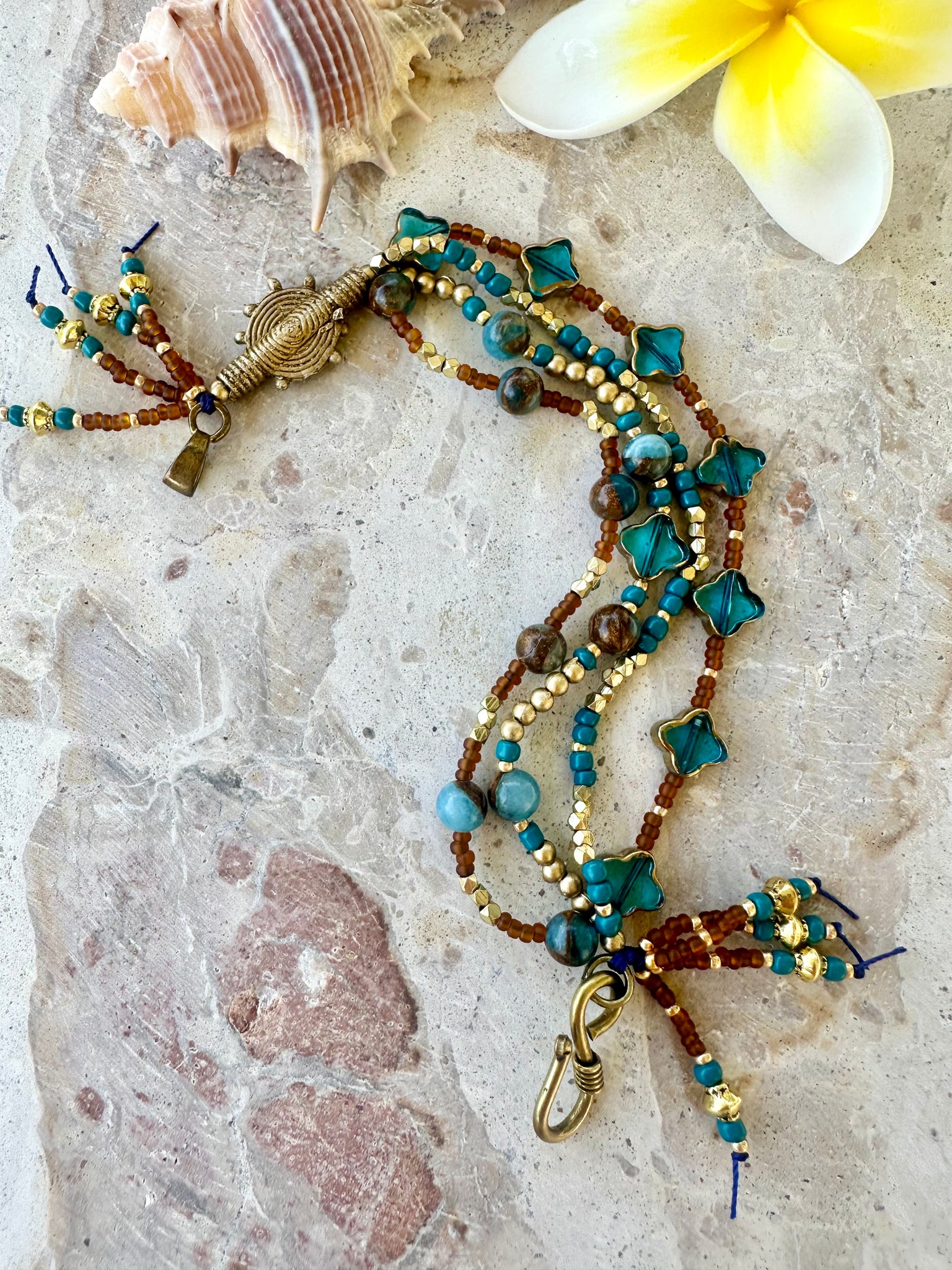 Marrakesh Beaded Boho Vintage Glass Bracelet