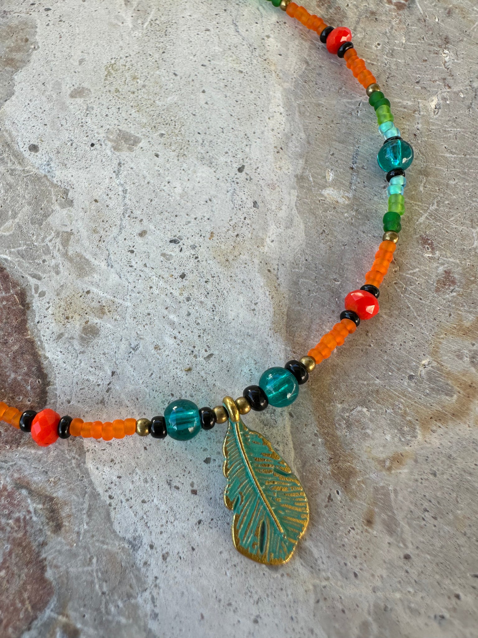 Boho Surf Seed Bead Beaded Anklet