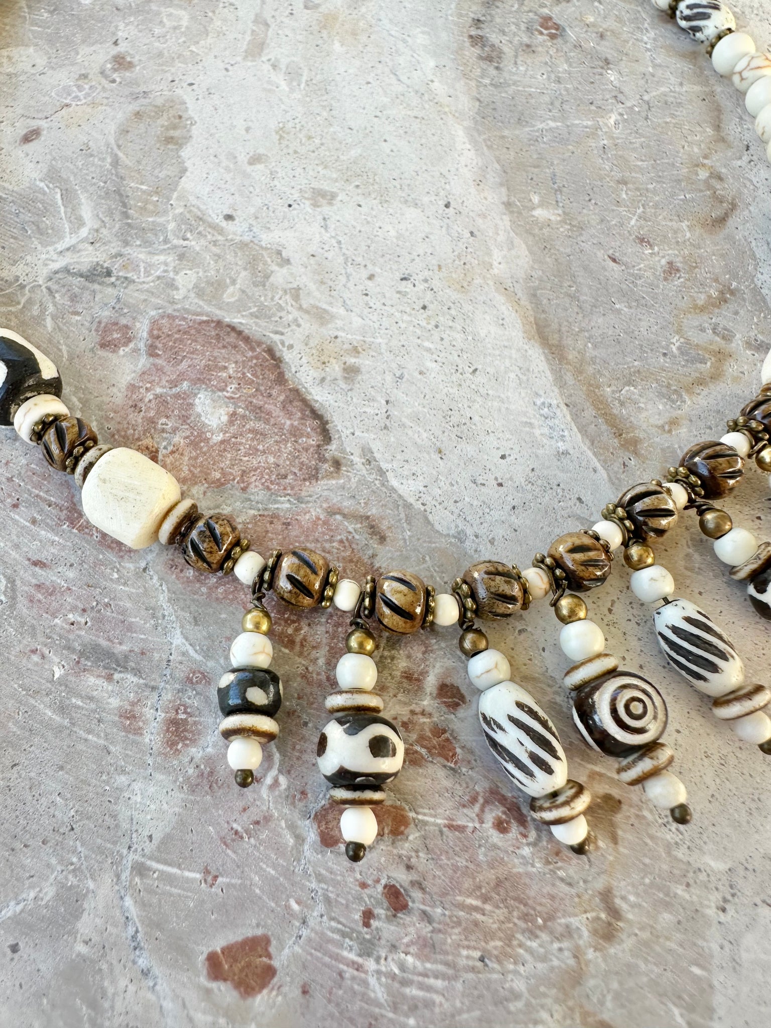Tribal Boho Beaded Choker Necklace