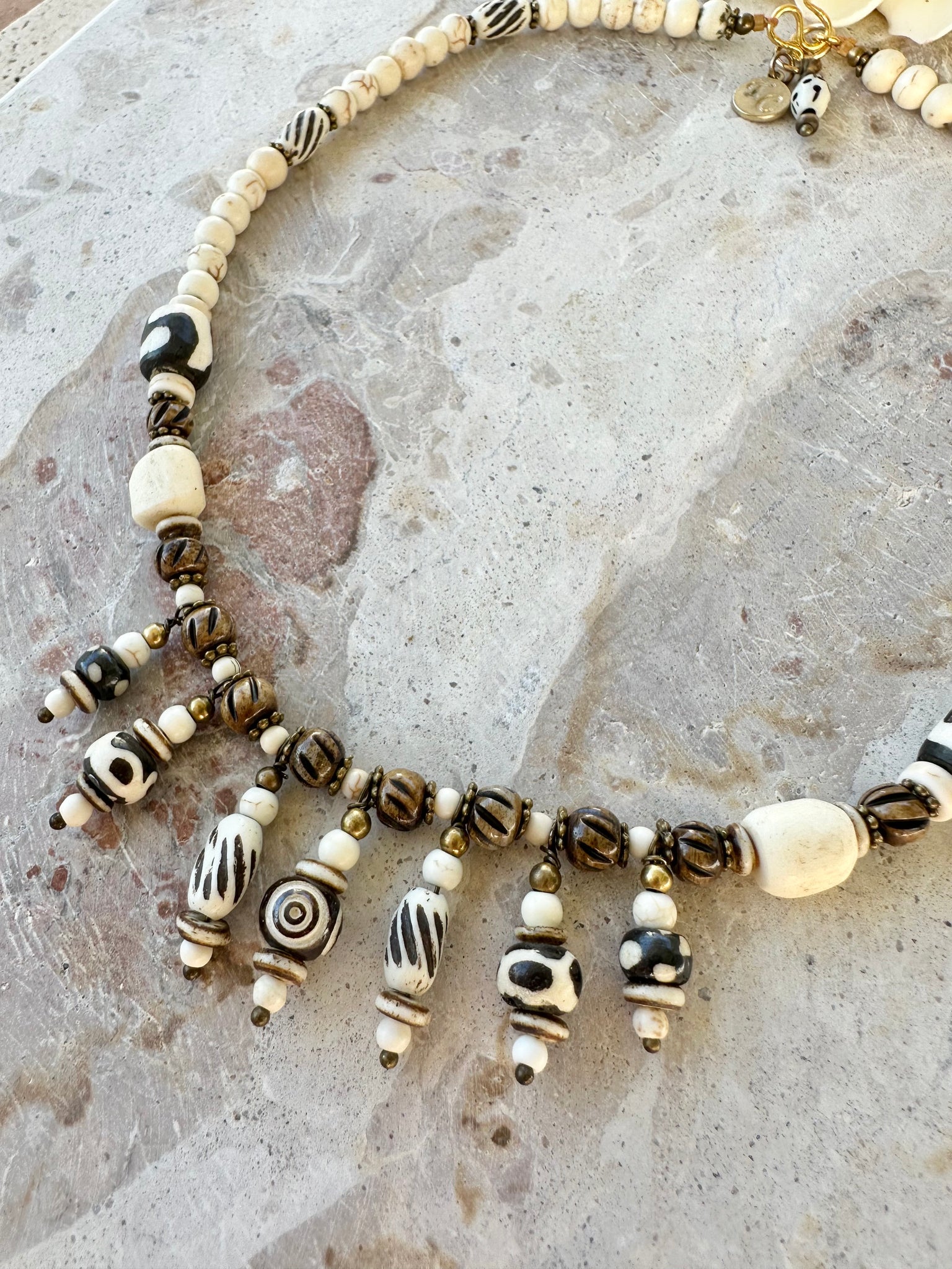 Tribal Boho Beaded Choker Necklace