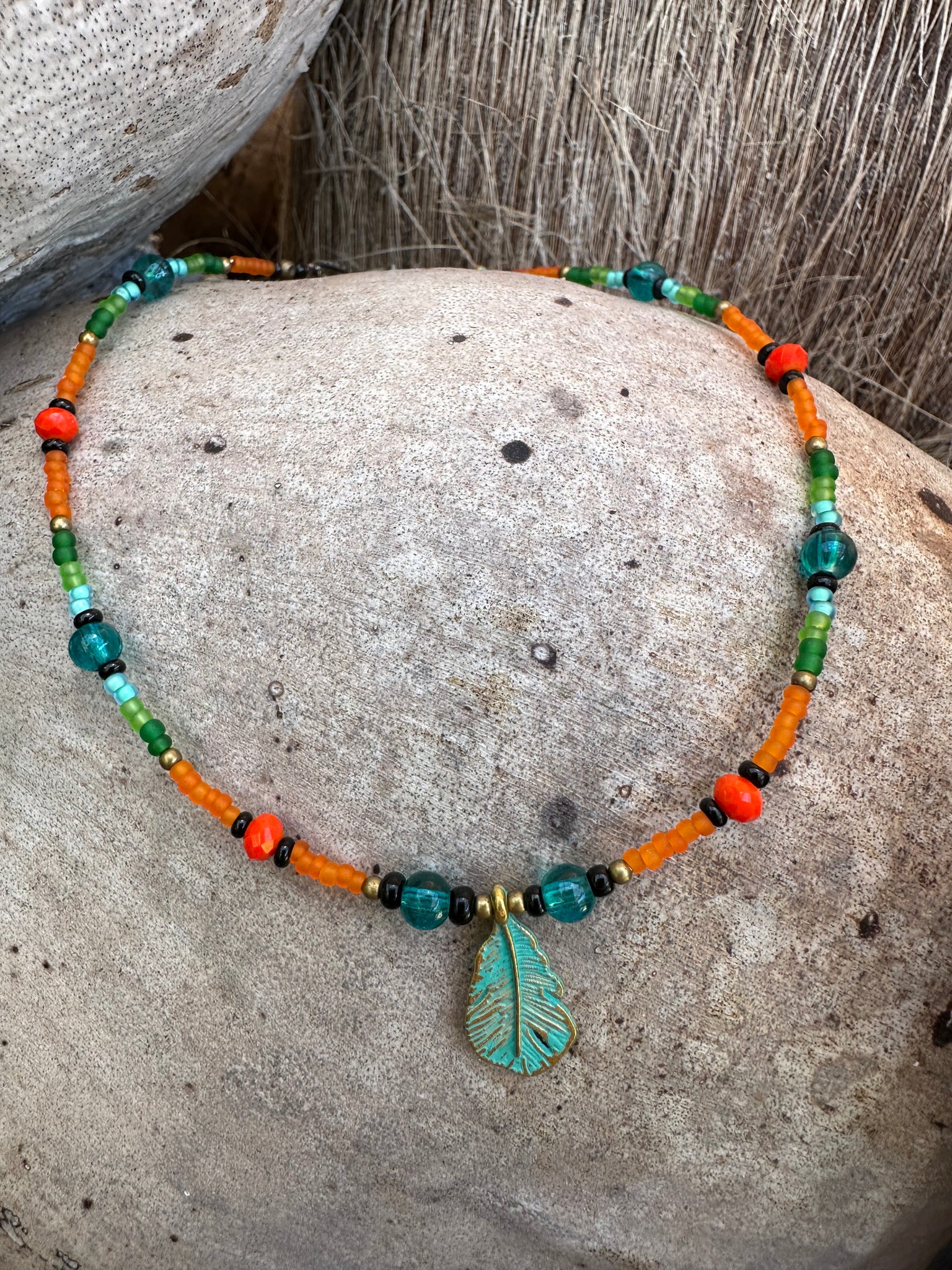 Boho Surf Seed Bead Beaded Anklet