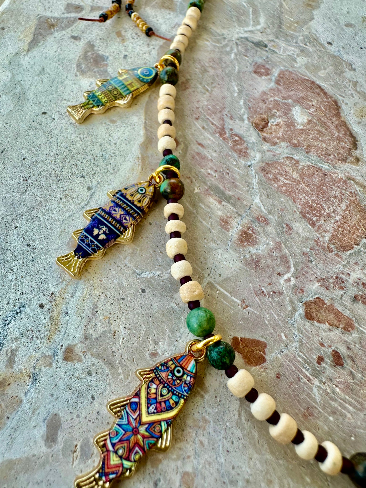 Boho Charm Fishing Around Necklace