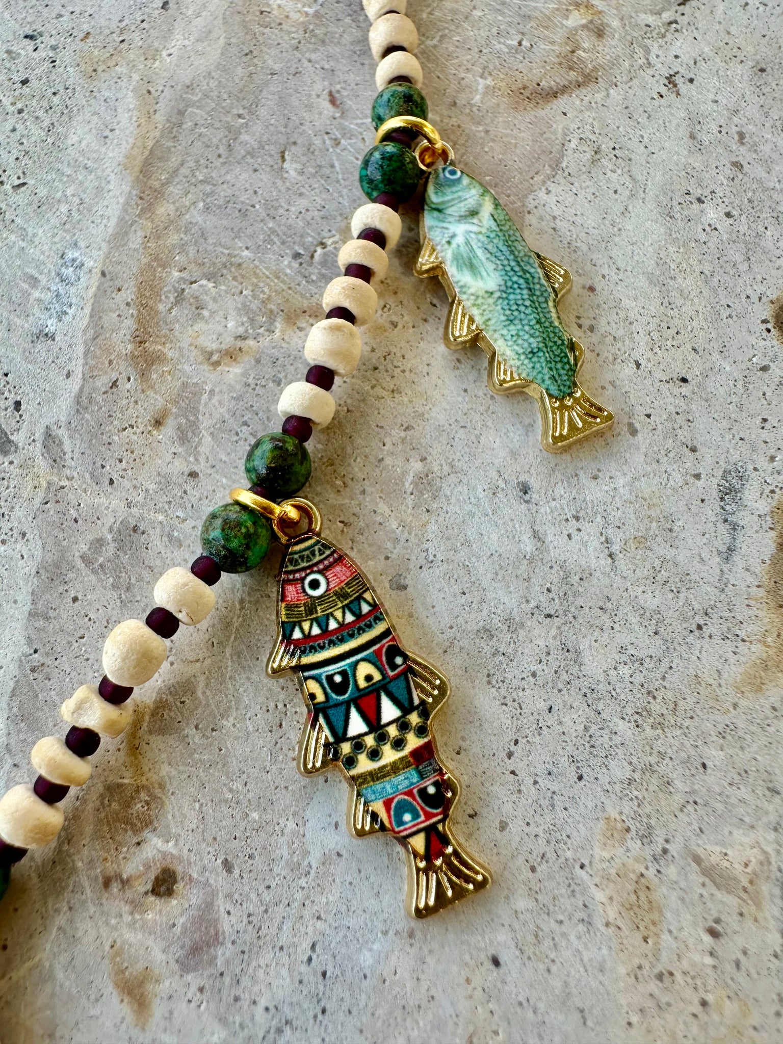 Boho Charm Fishing Around Necklace