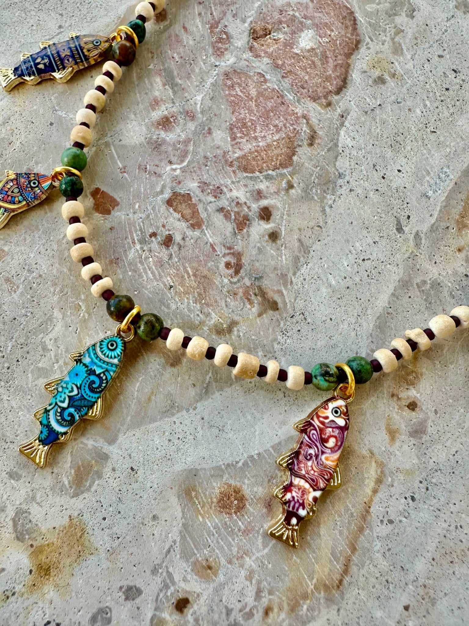 Boho Charm Fishing Around Necklace