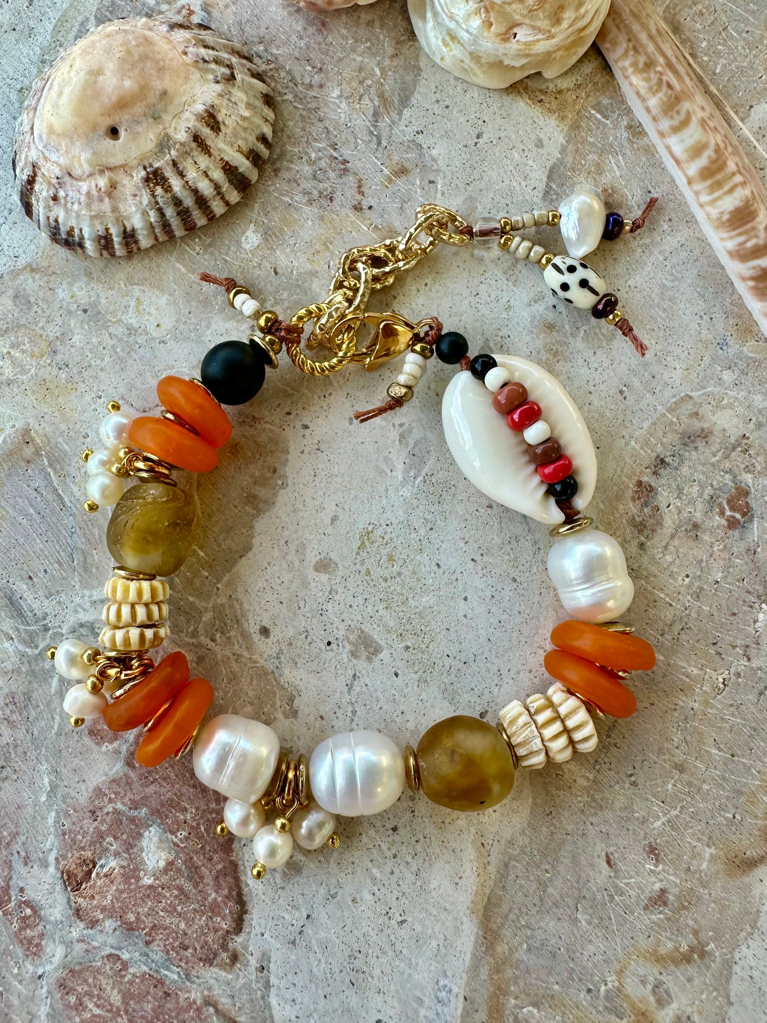 Sunkissed Pearl Shell Bracelet