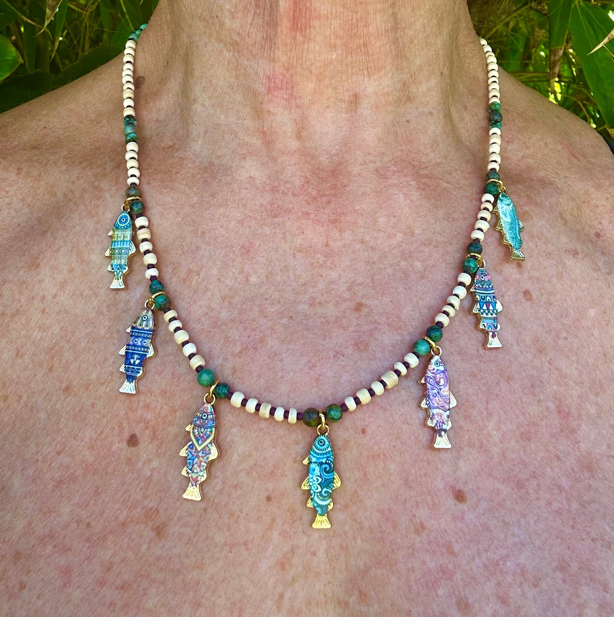 Boho Charm Fishing Around Necklace