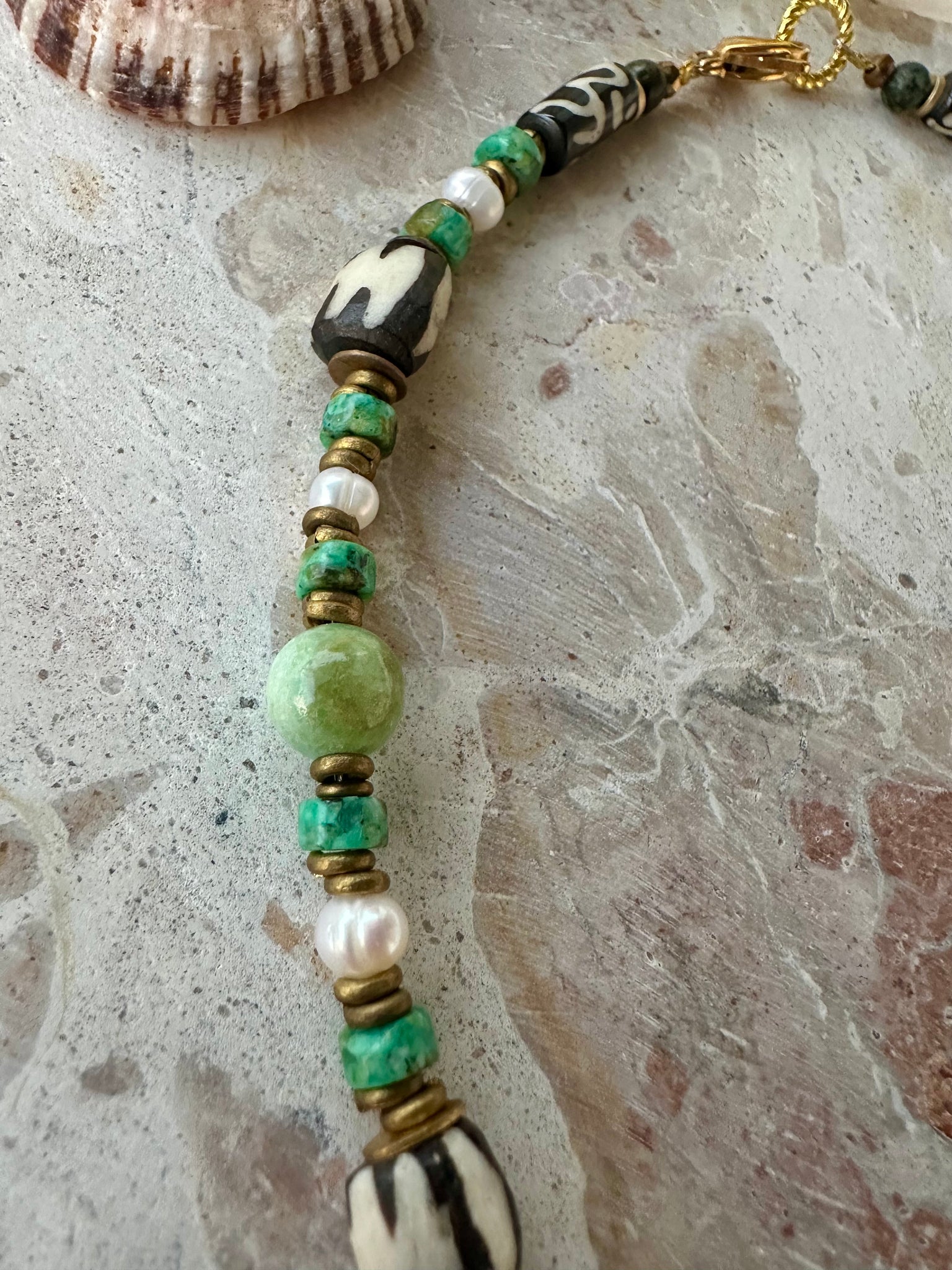 African Tribal Coin Pearl Necklace