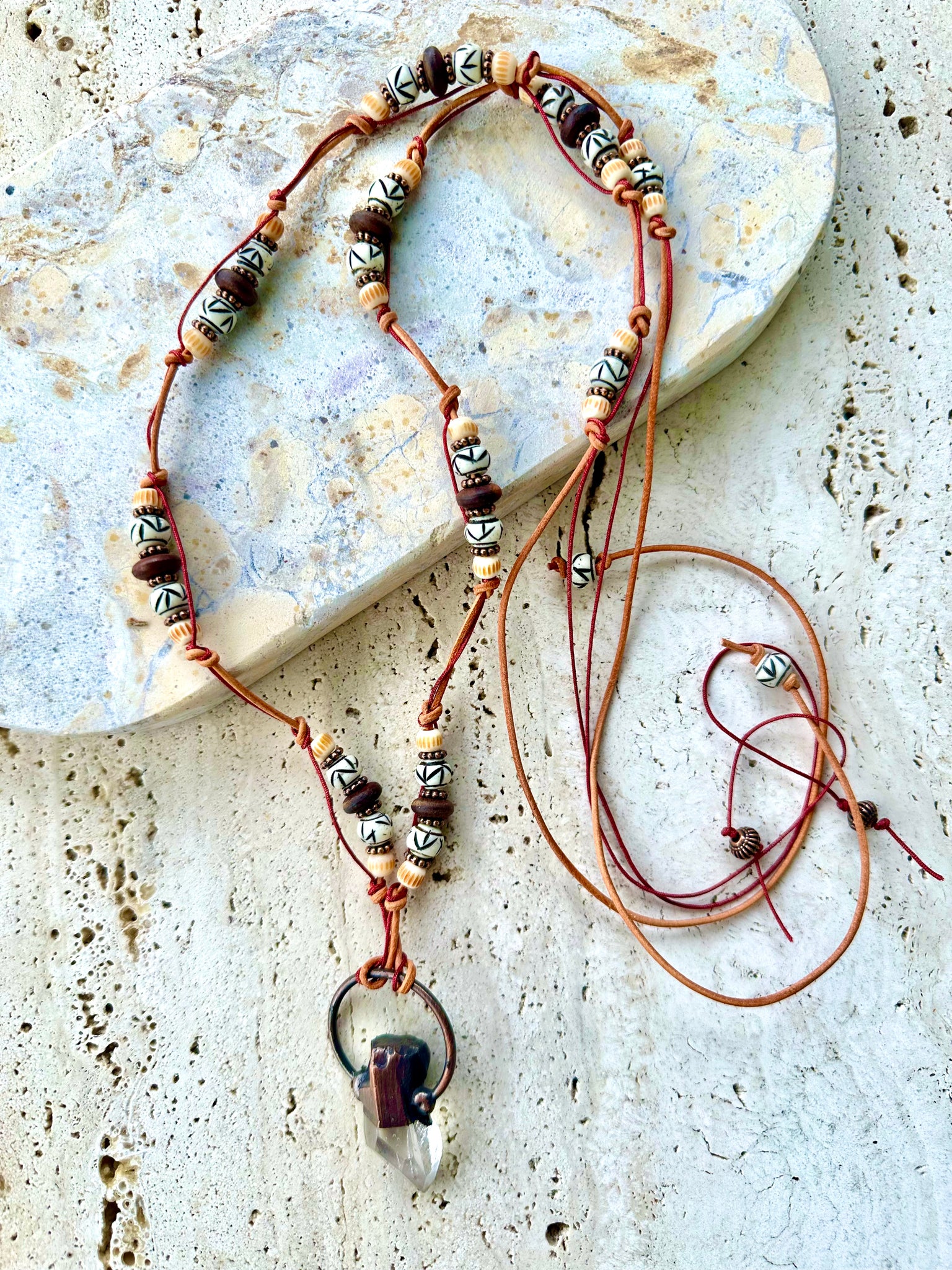 Leather Knotted Boho Necklace