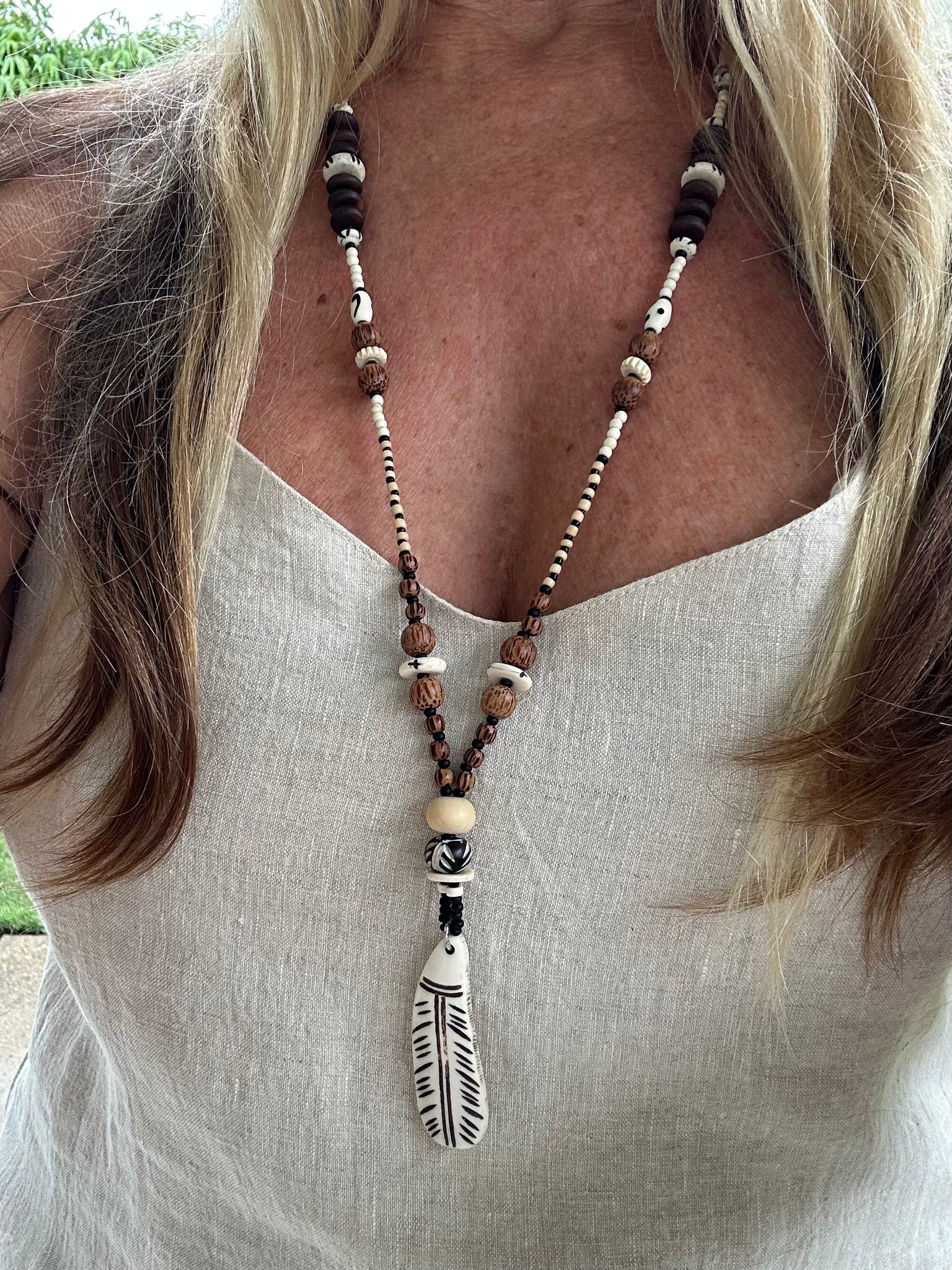African Beaded Shell Necklace