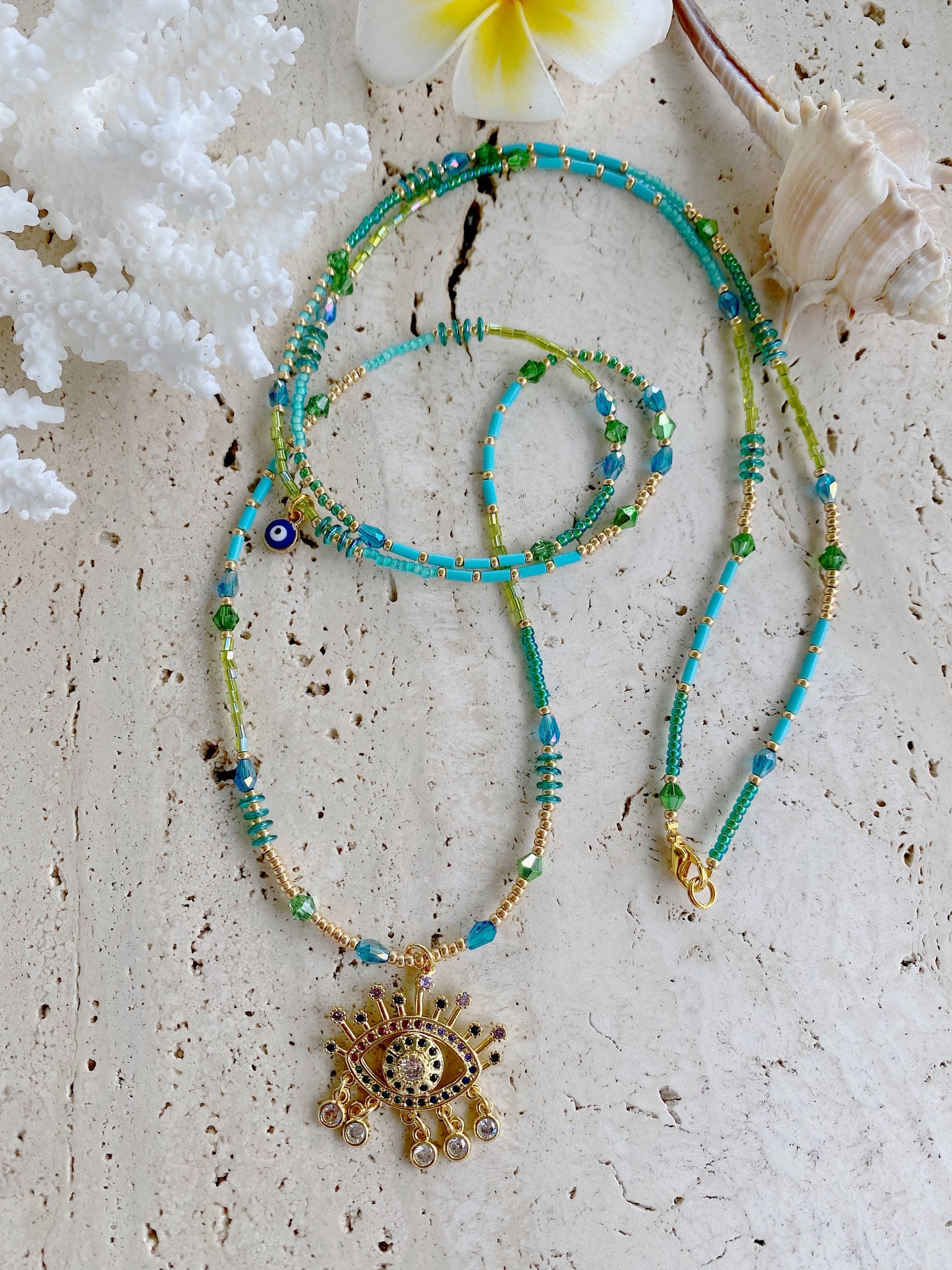 Green Seed Bead Necklace