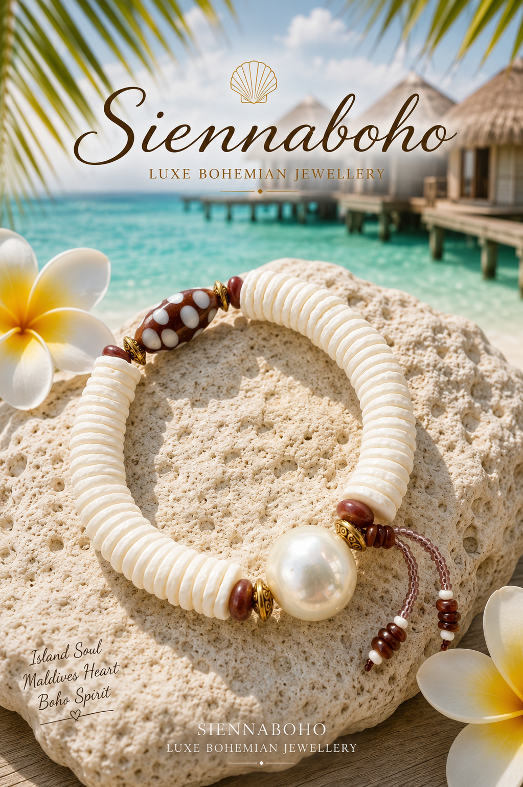 Ocean Shell Pearl Island Boho Bracelet