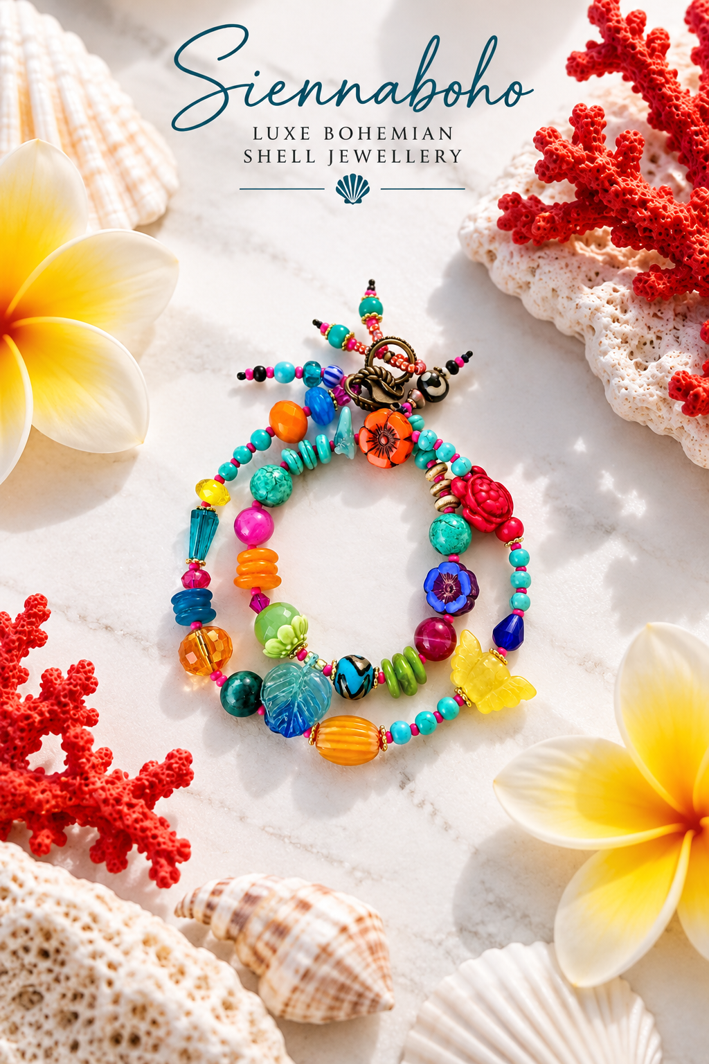 Ocean Treasure Beaded Coloured Bracelet