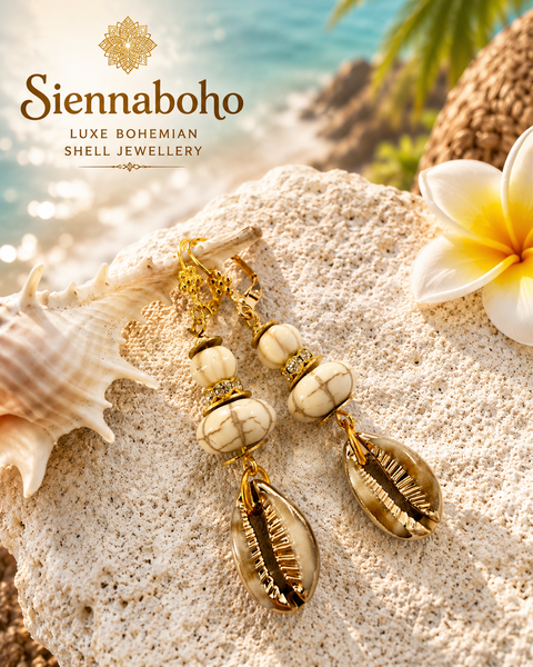 Gold Cowrie Shell Earrings