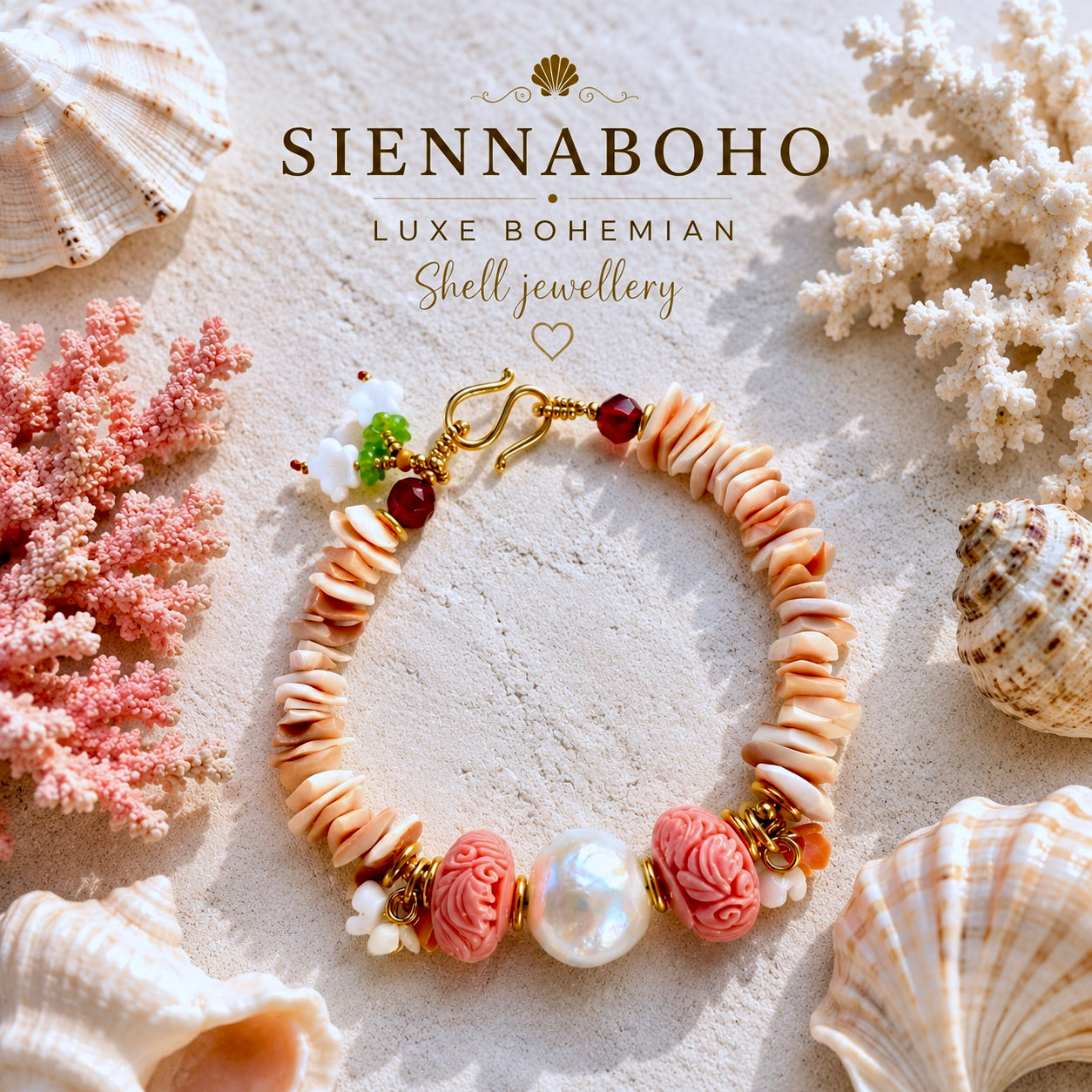 Ocean Pearl Treasure Shell Bracelet
