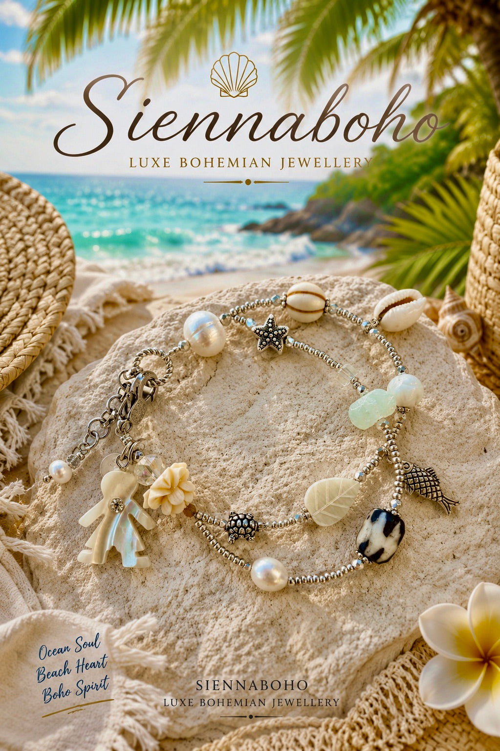 Island Shell Treasure Silver Bracelet