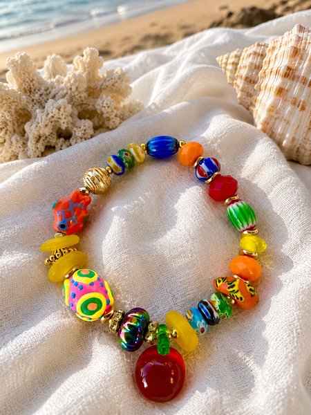 Tropical Fiesta Glass Bead Bracelet
